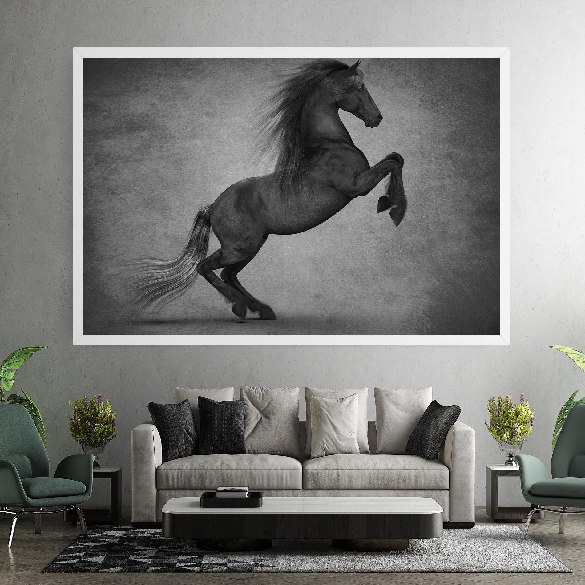 Vászonkép Black Horse Jumping mockup 7