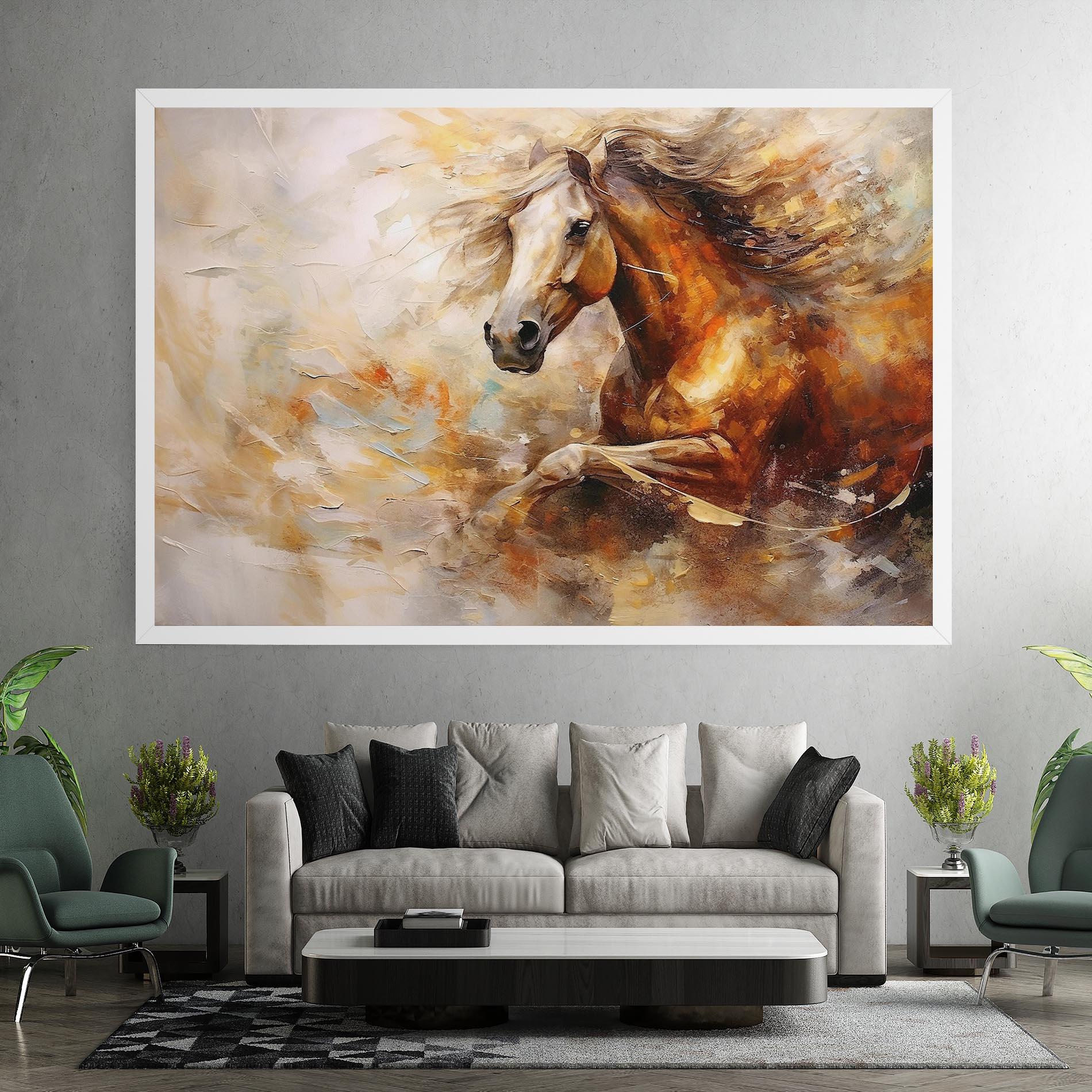 Vászonkép Brown Horse Running mockup 7