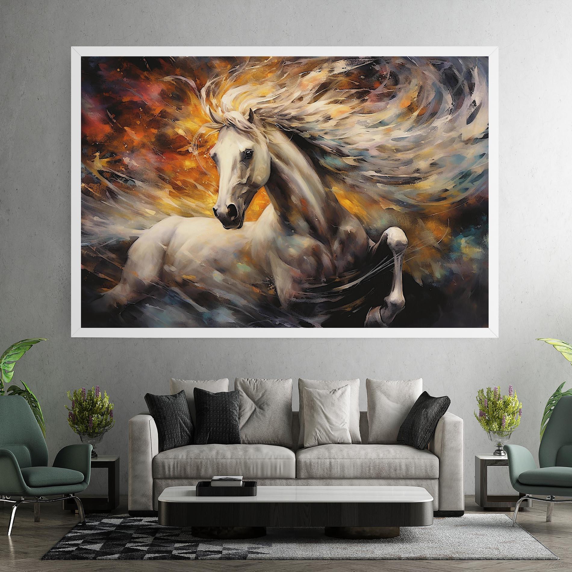 Vászonkép White Horse Painting mockup 7