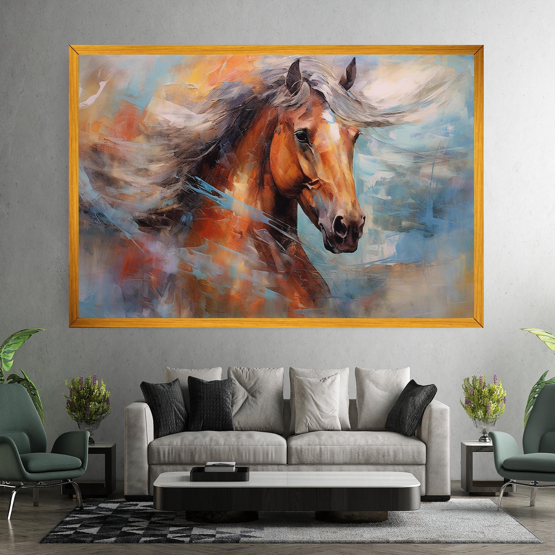 Vászonkép Beautiful Brown Horse mockup 7