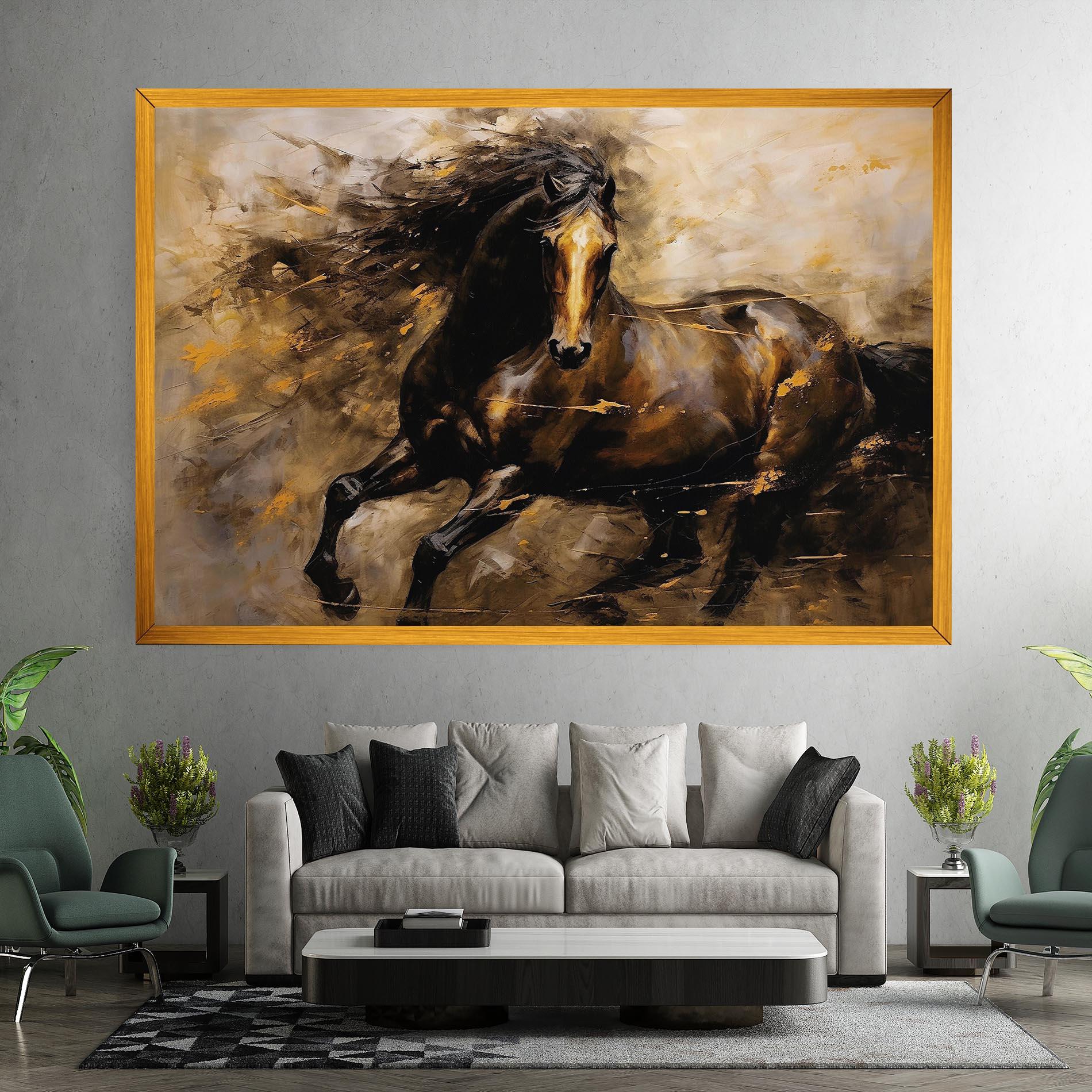 Vászonkép Gold Brown Horse mockup 7