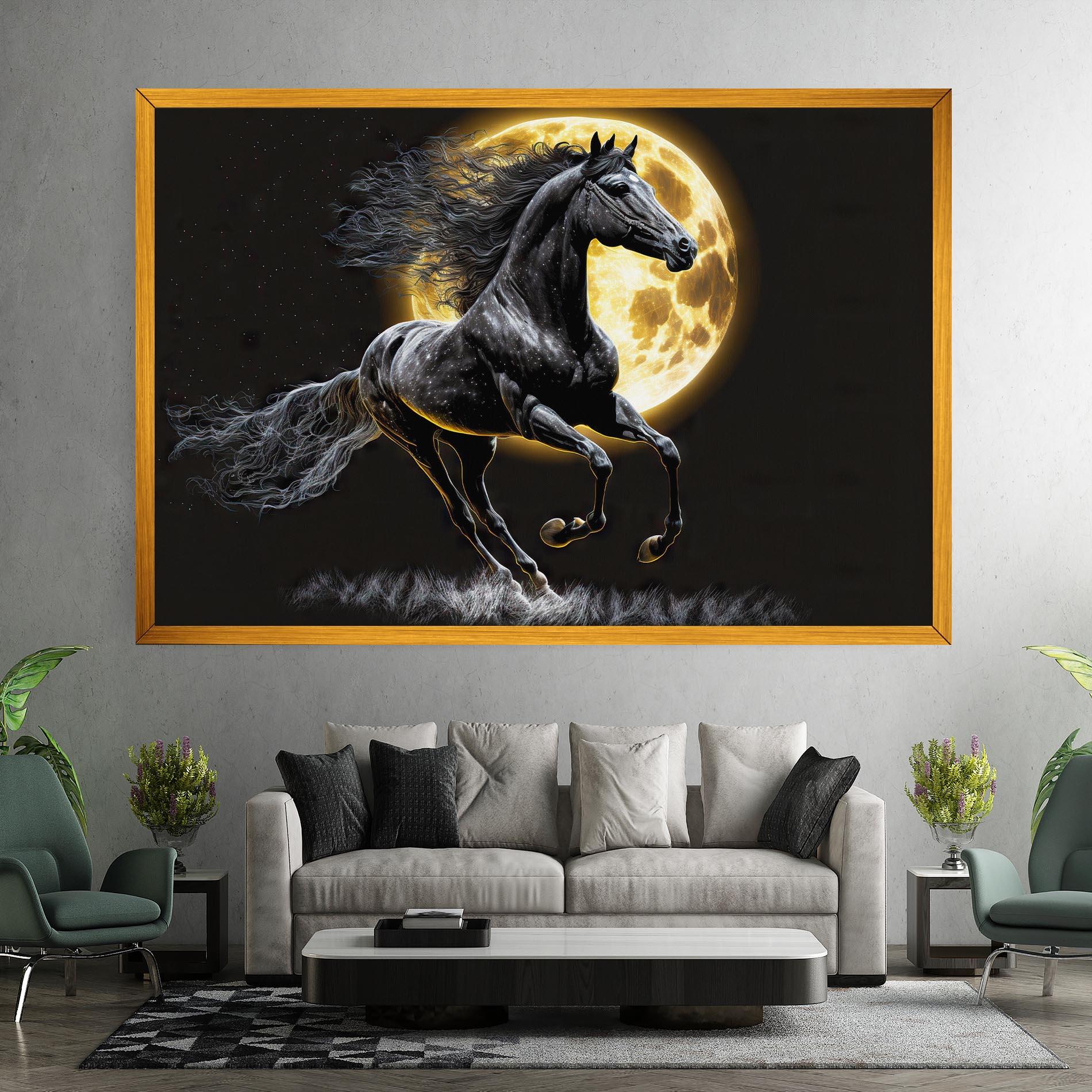 Vászonkép Gold Moon Horse mockup 7