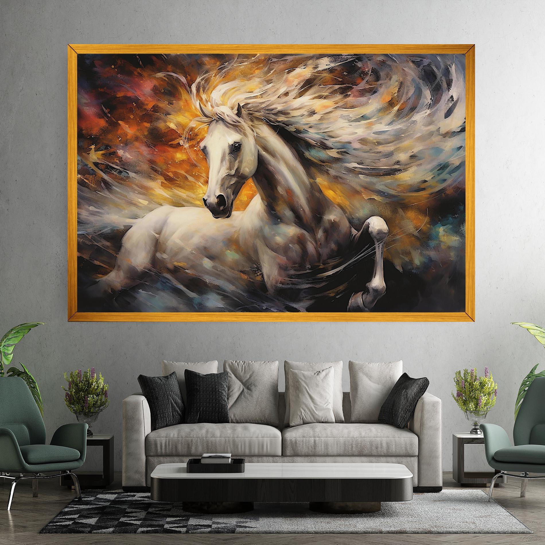 Vászonkép White Horse Painting mockup 7