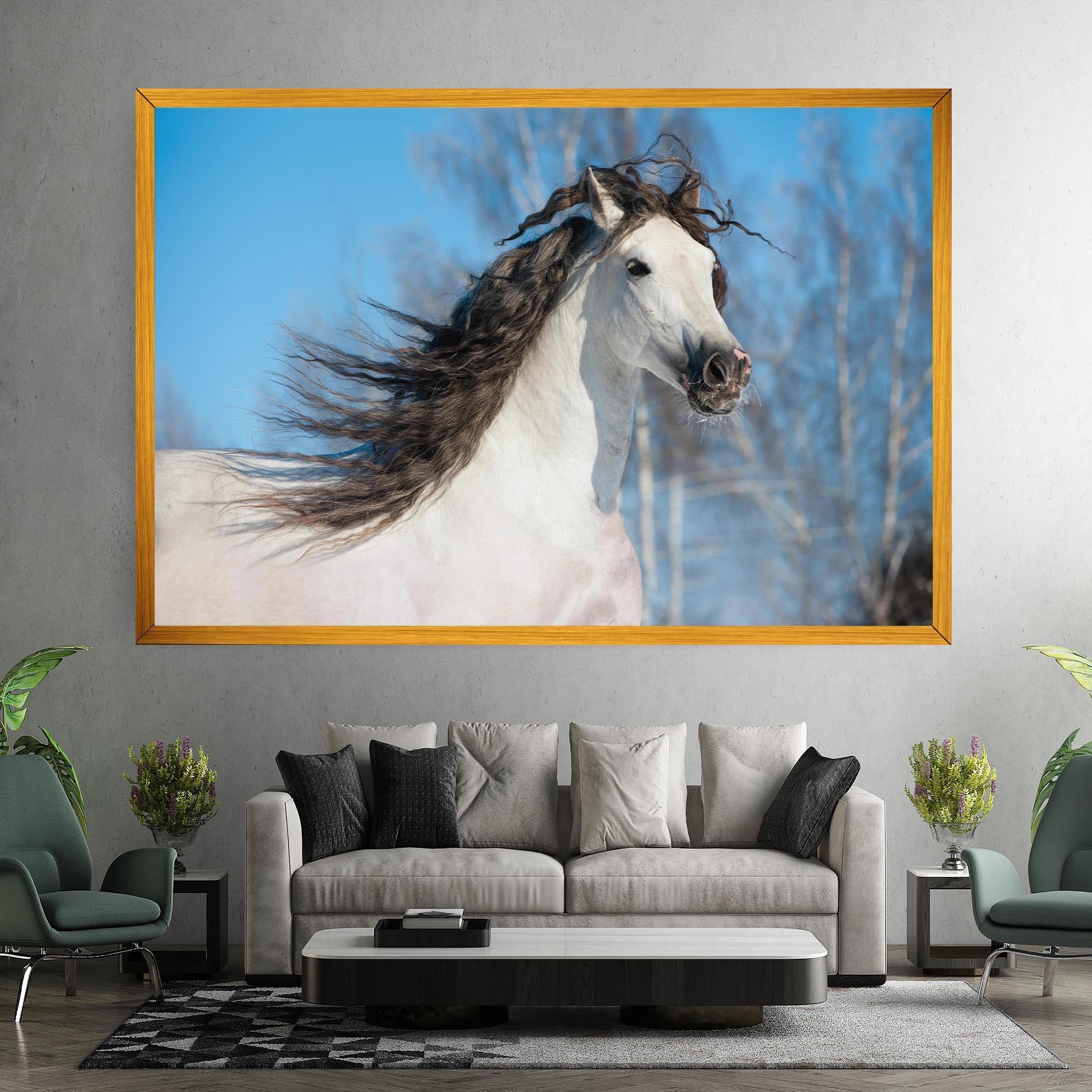 Vászonkép Wild Black Hair Horse mockup 7