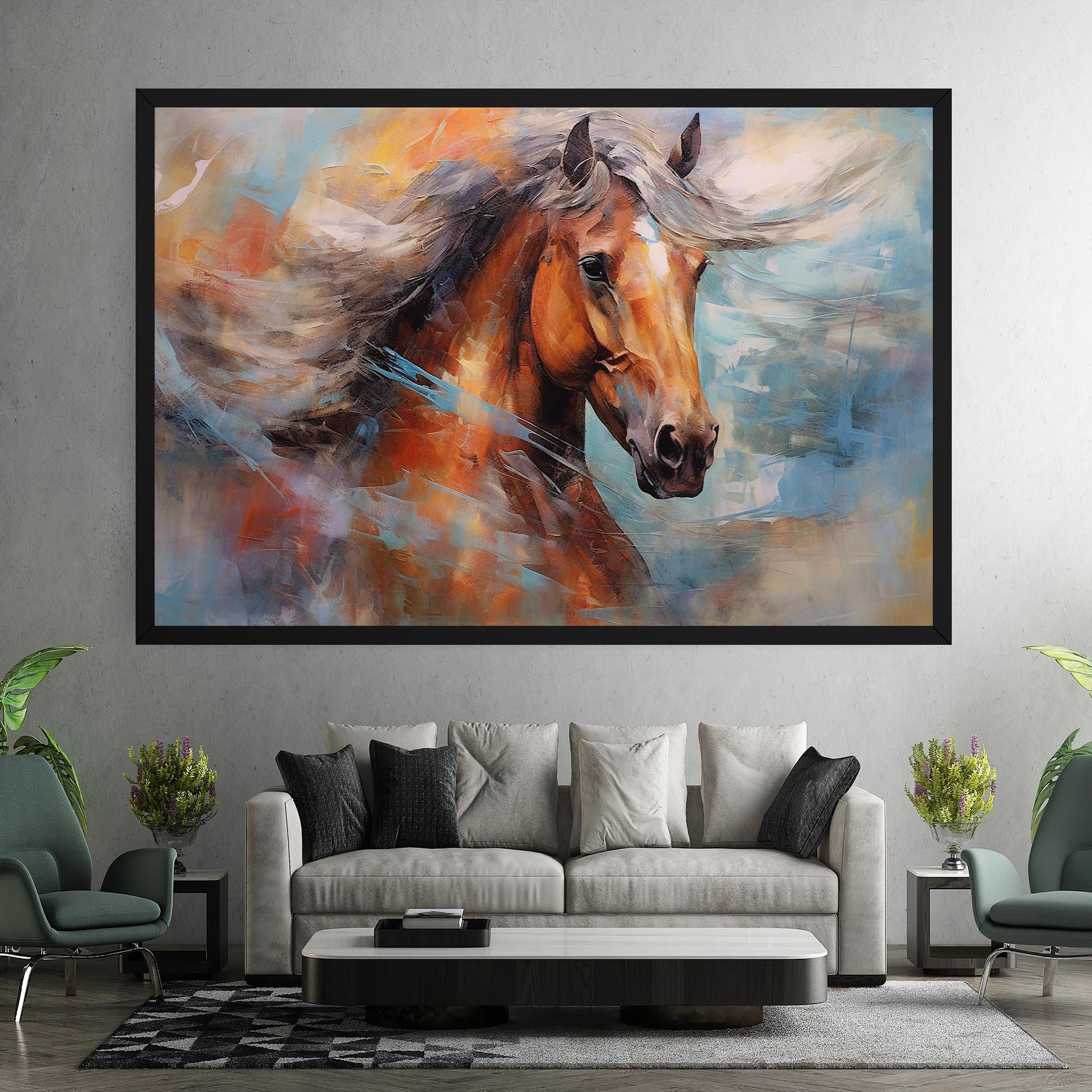 Vászonkép Beautiful Brown Horse mockup 7