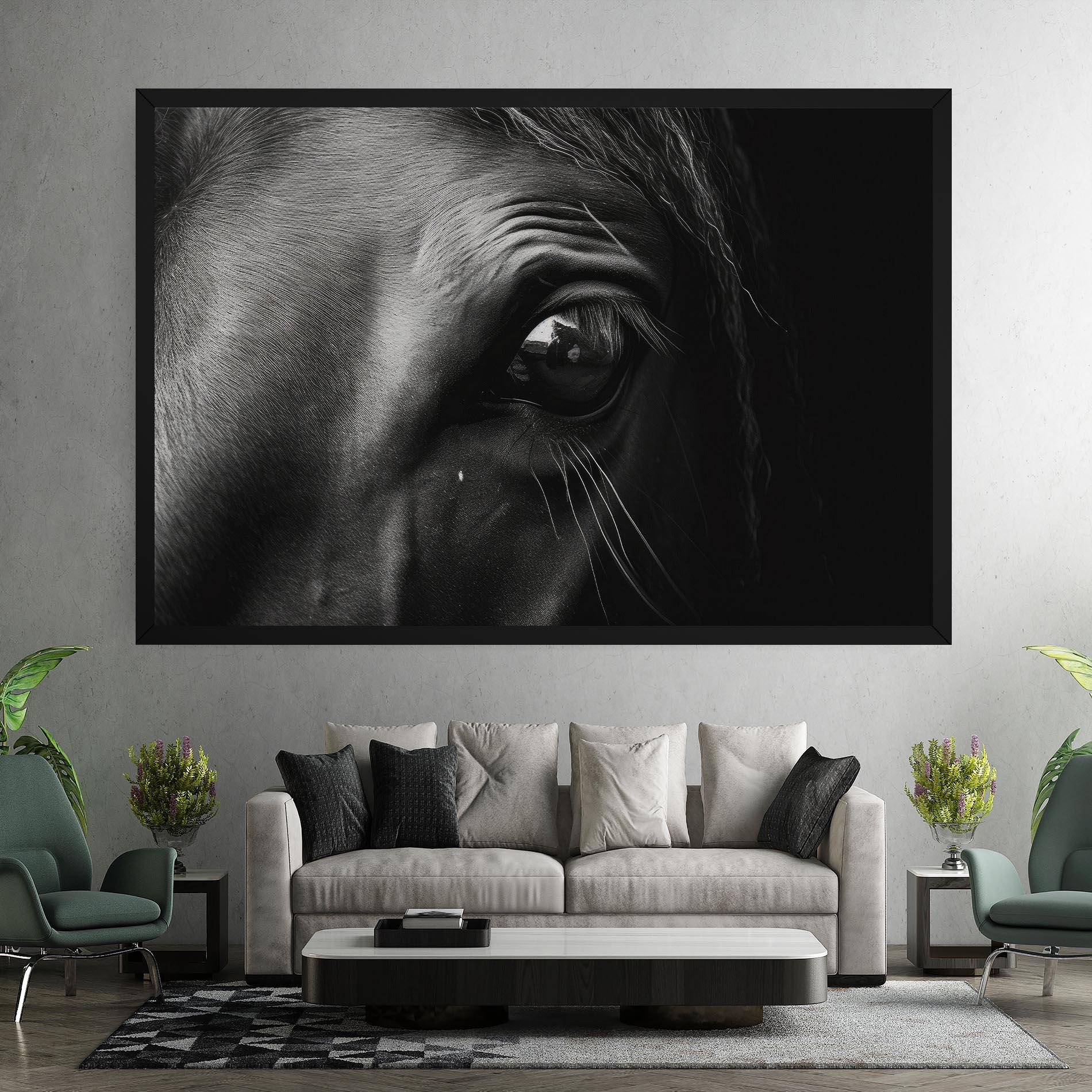 Vászonkép Black Horse Eye mockup 7