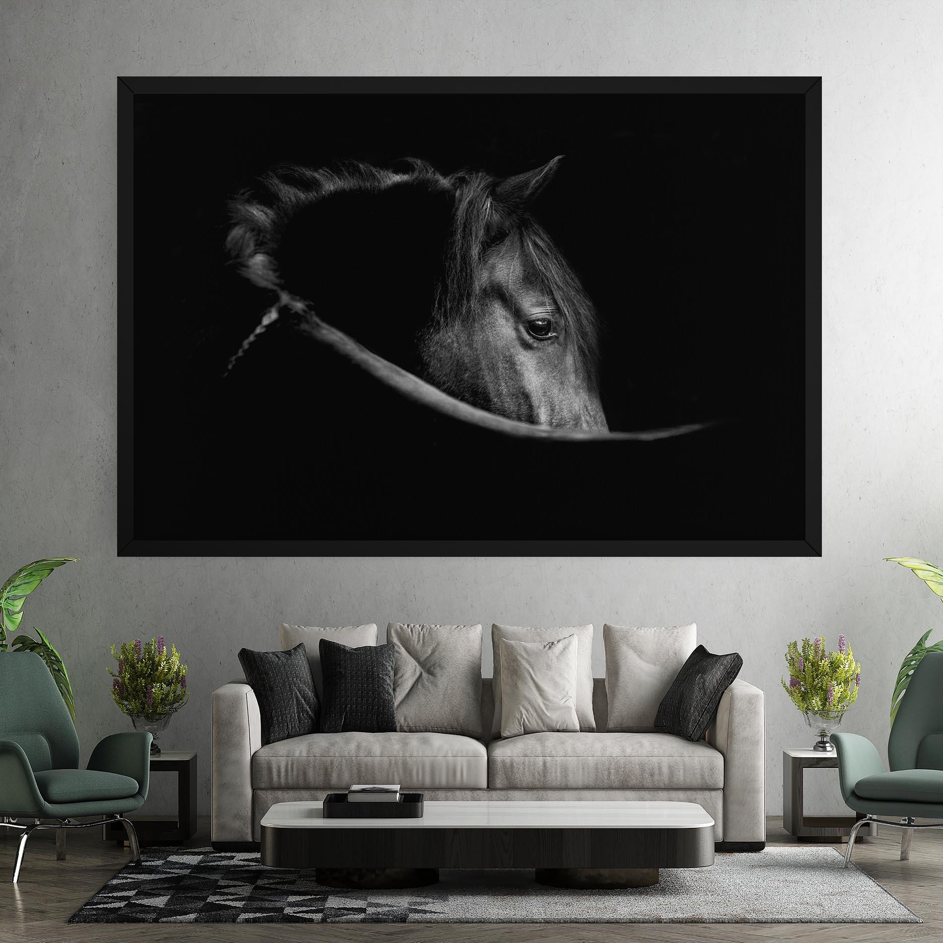 Vászonkép Black Horse Looking mockup 7