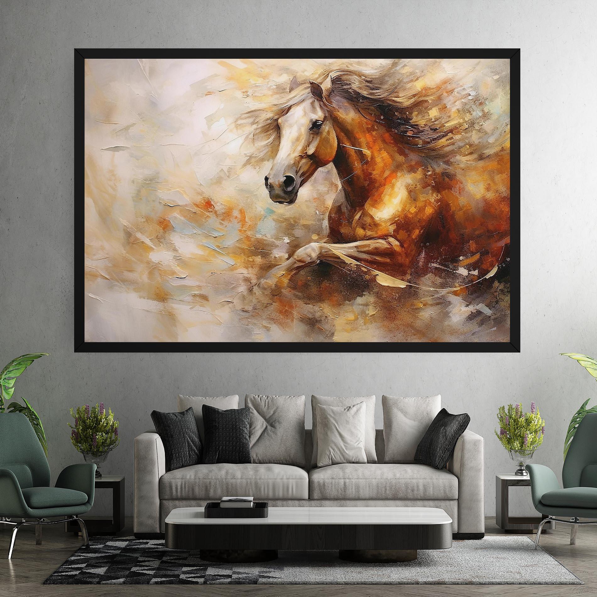 Vászonkép Brown Horse Running mockup 7