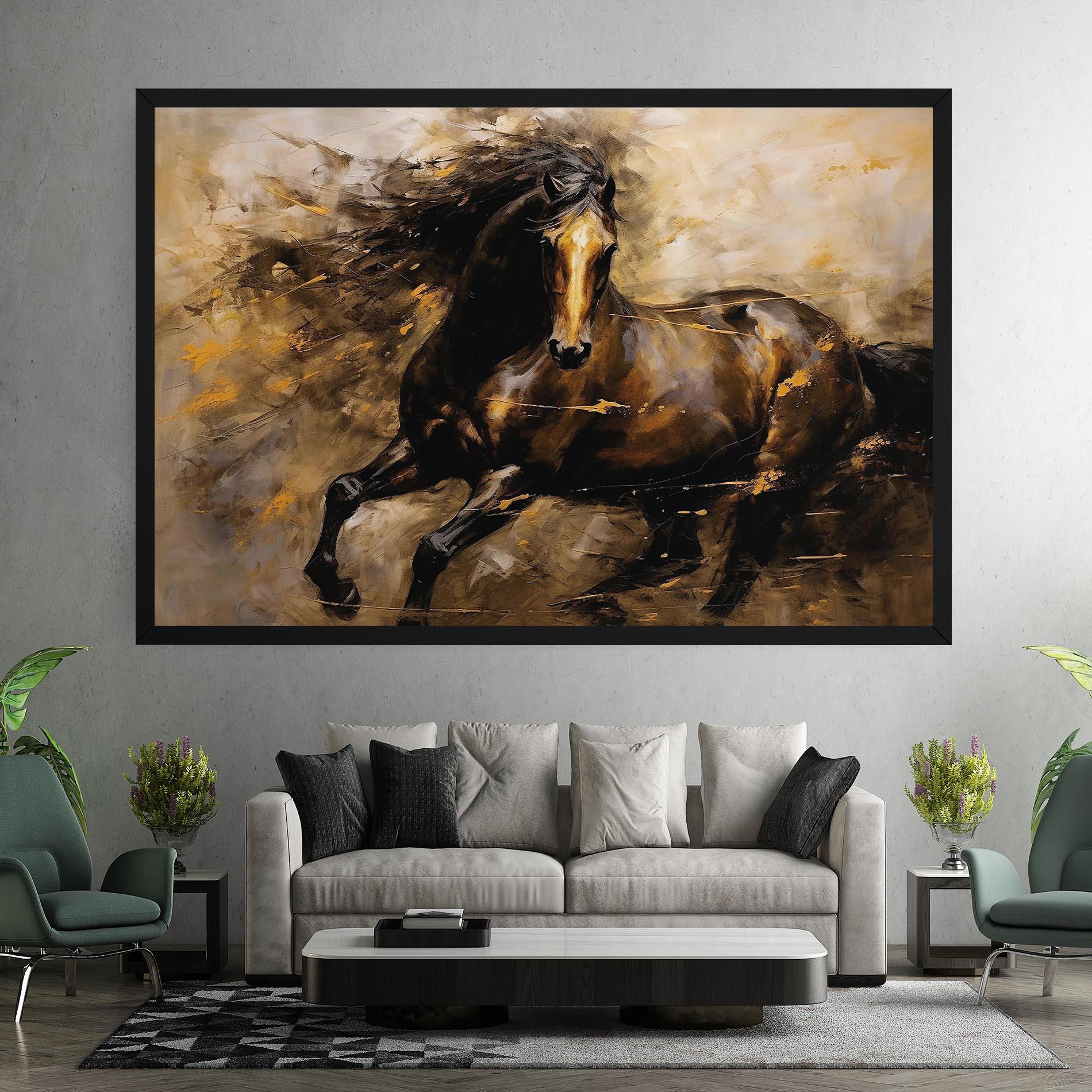 Vászonkép Gold Brown Horse mockup 7