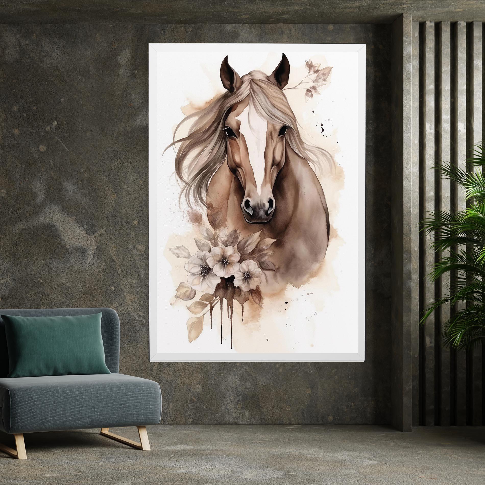 Vászonkép Flower Brown Horse mockup 7