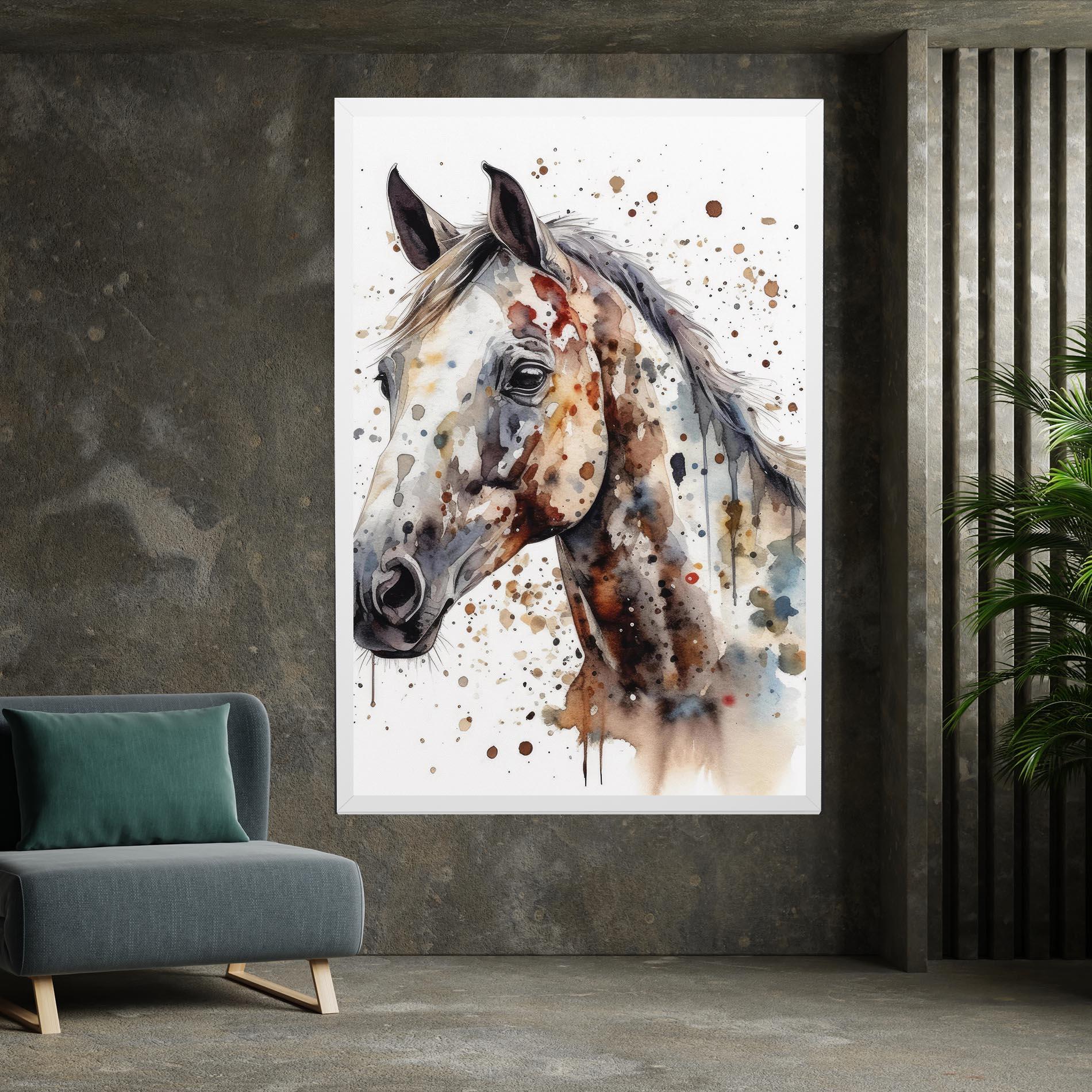 Vászonkép Watercolor Horse mockup 7