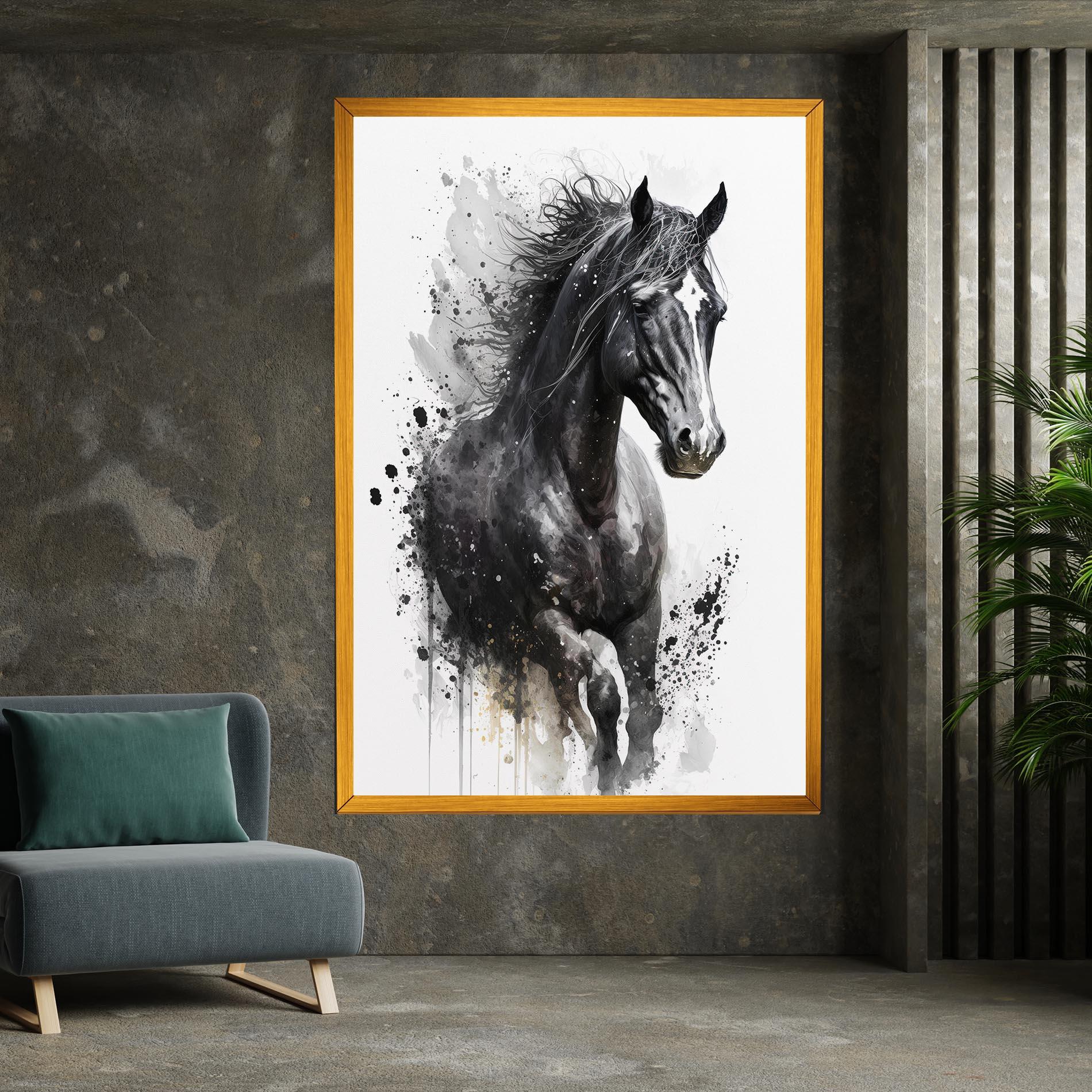 Vászonkép Black Horse mockup 7