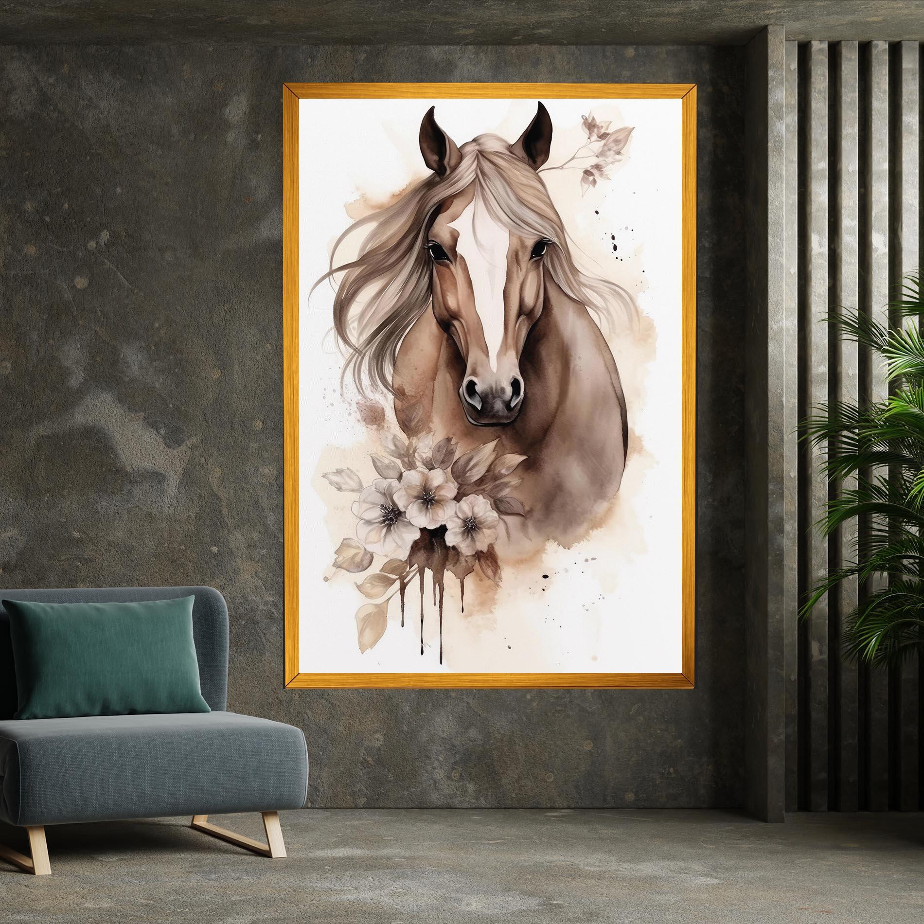 Vászonkép Flower Brown Horse mockup 7