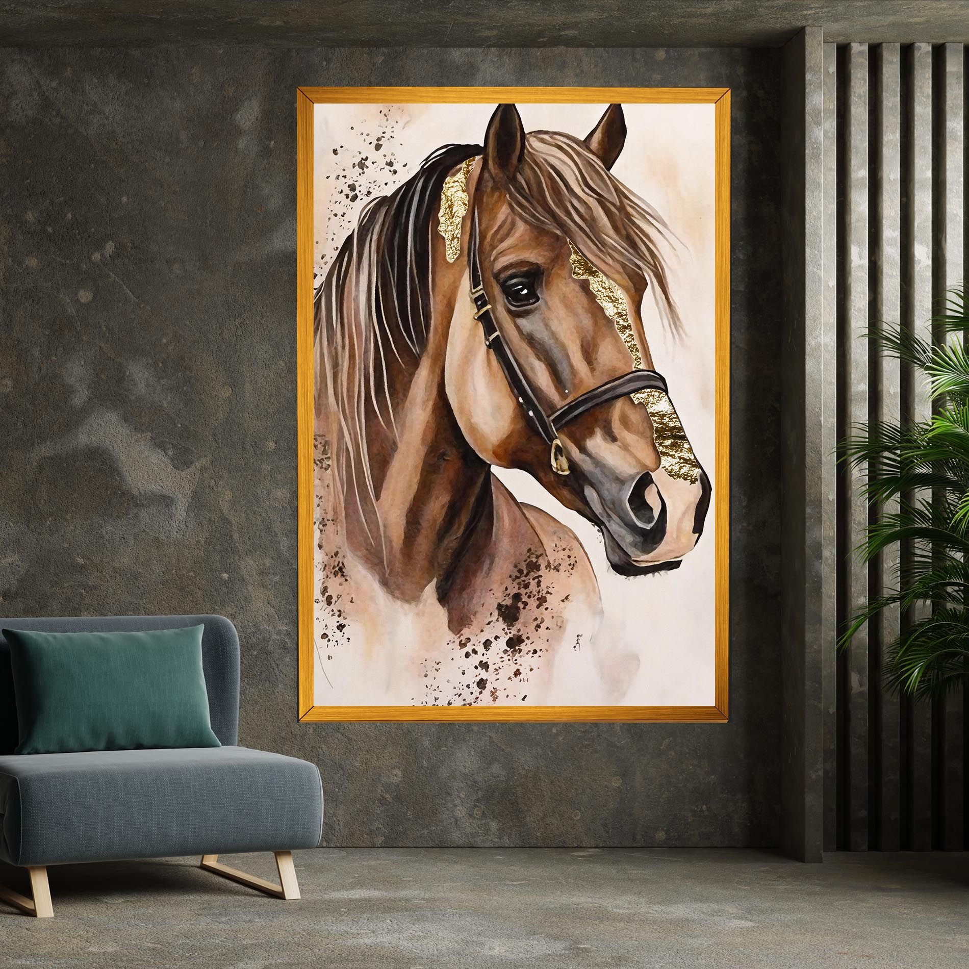 Gold Horse Painting mockup 7