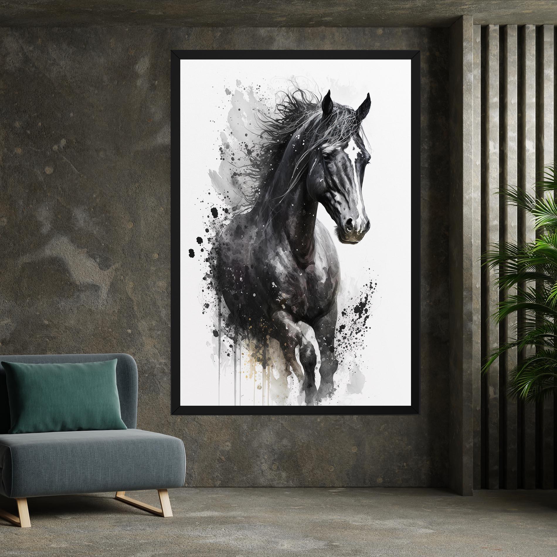 Vászonkép Black Horse mockup 7