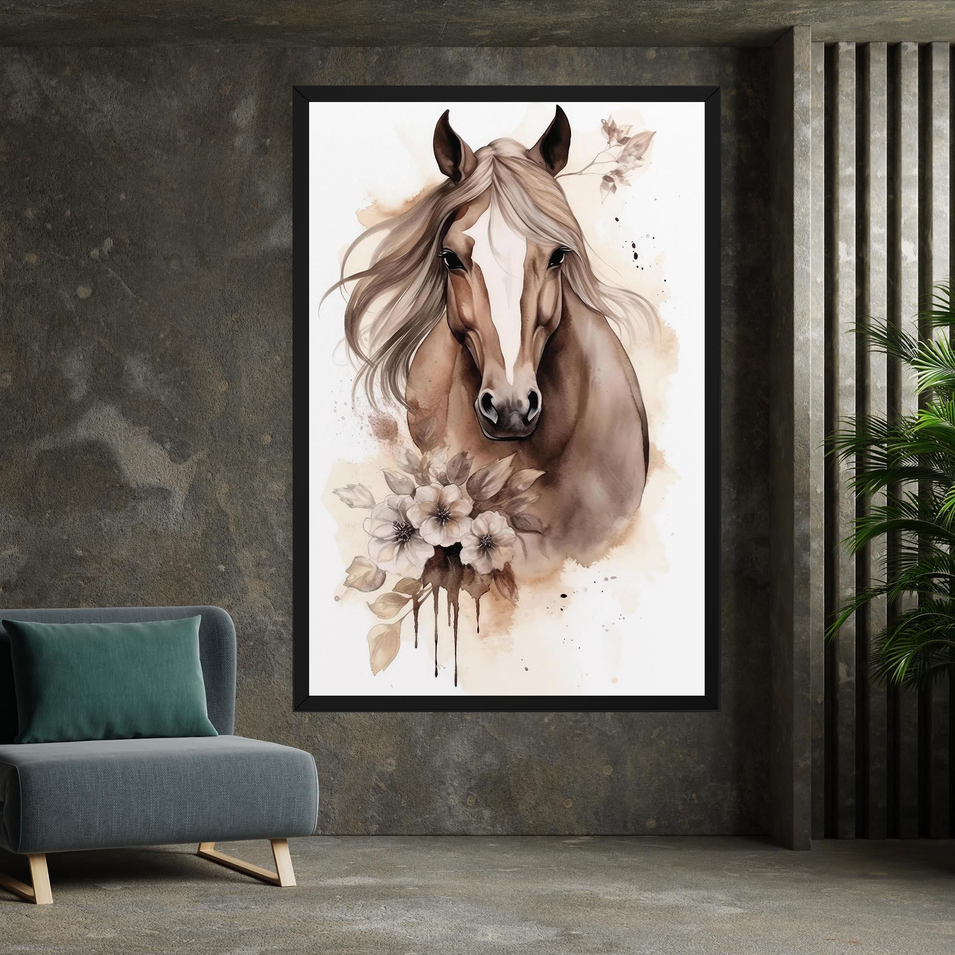 Vászonkép Flower Brown Horse mockup 7