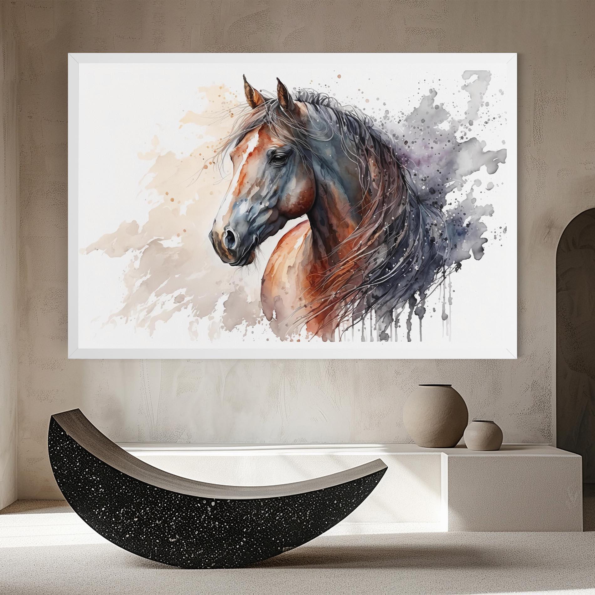 Vászonkép Black Brown Horse Painting mockup 8