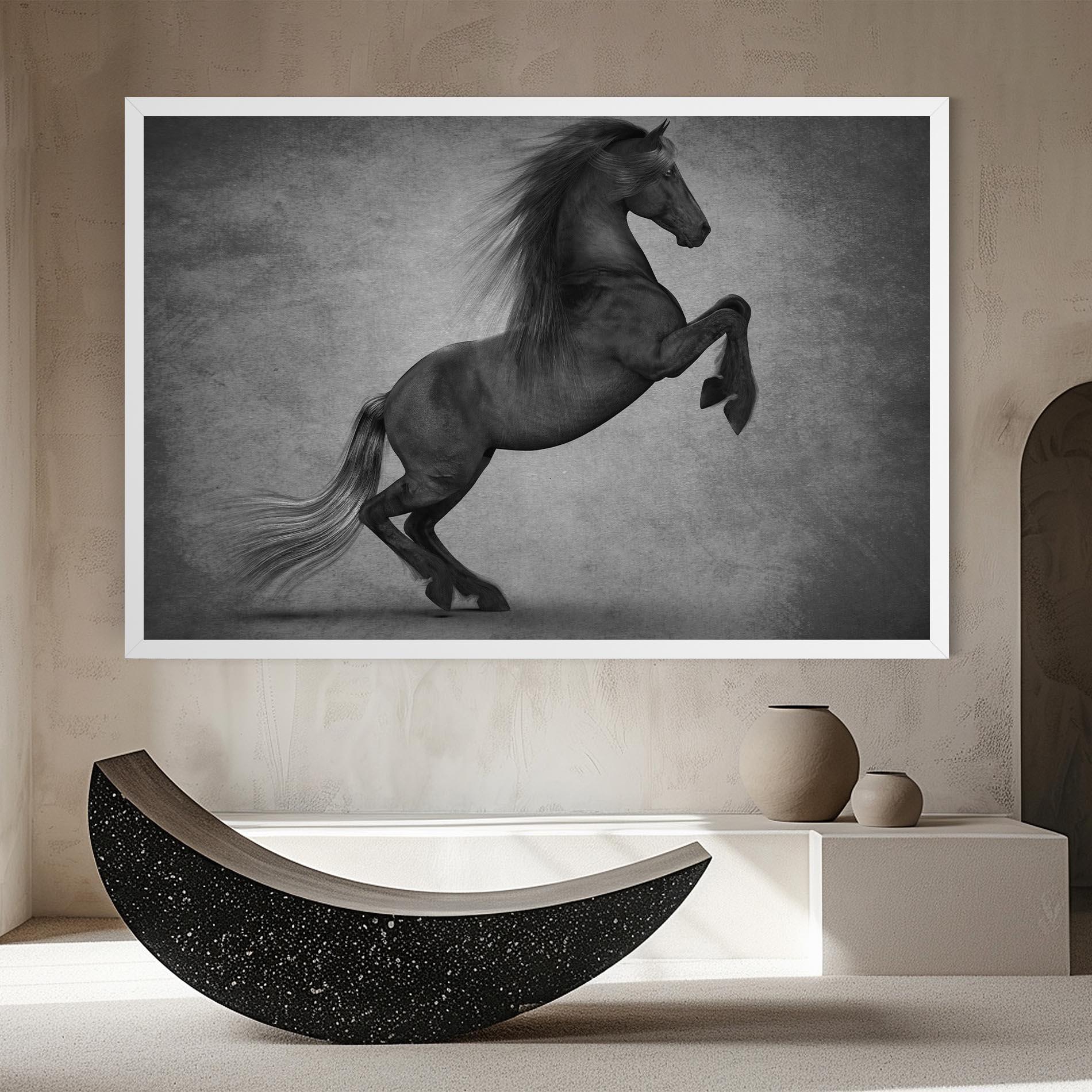 Vászonkép Black Horse Jumping mockup 8