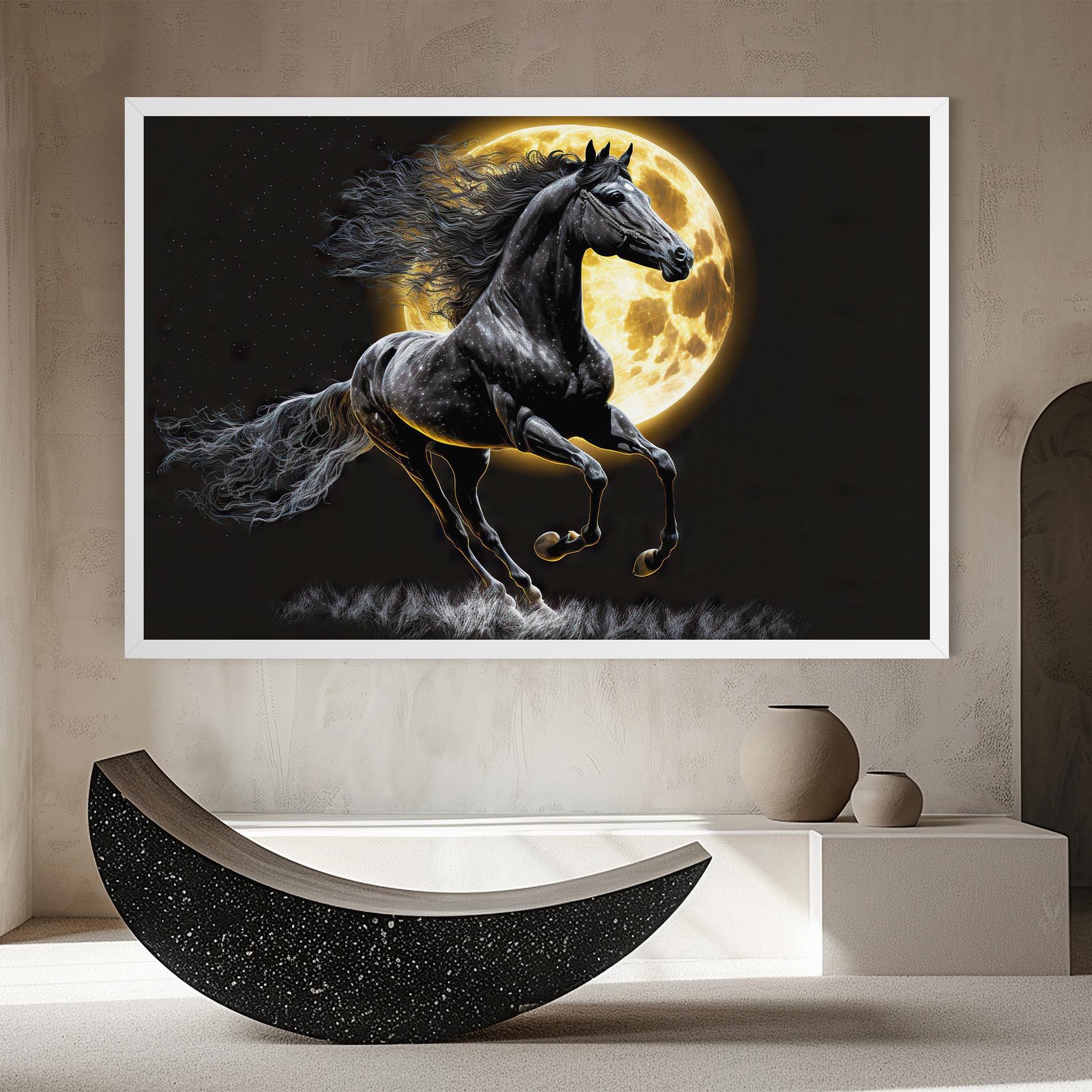Vászonkép Gold Moon Horse mockup 8