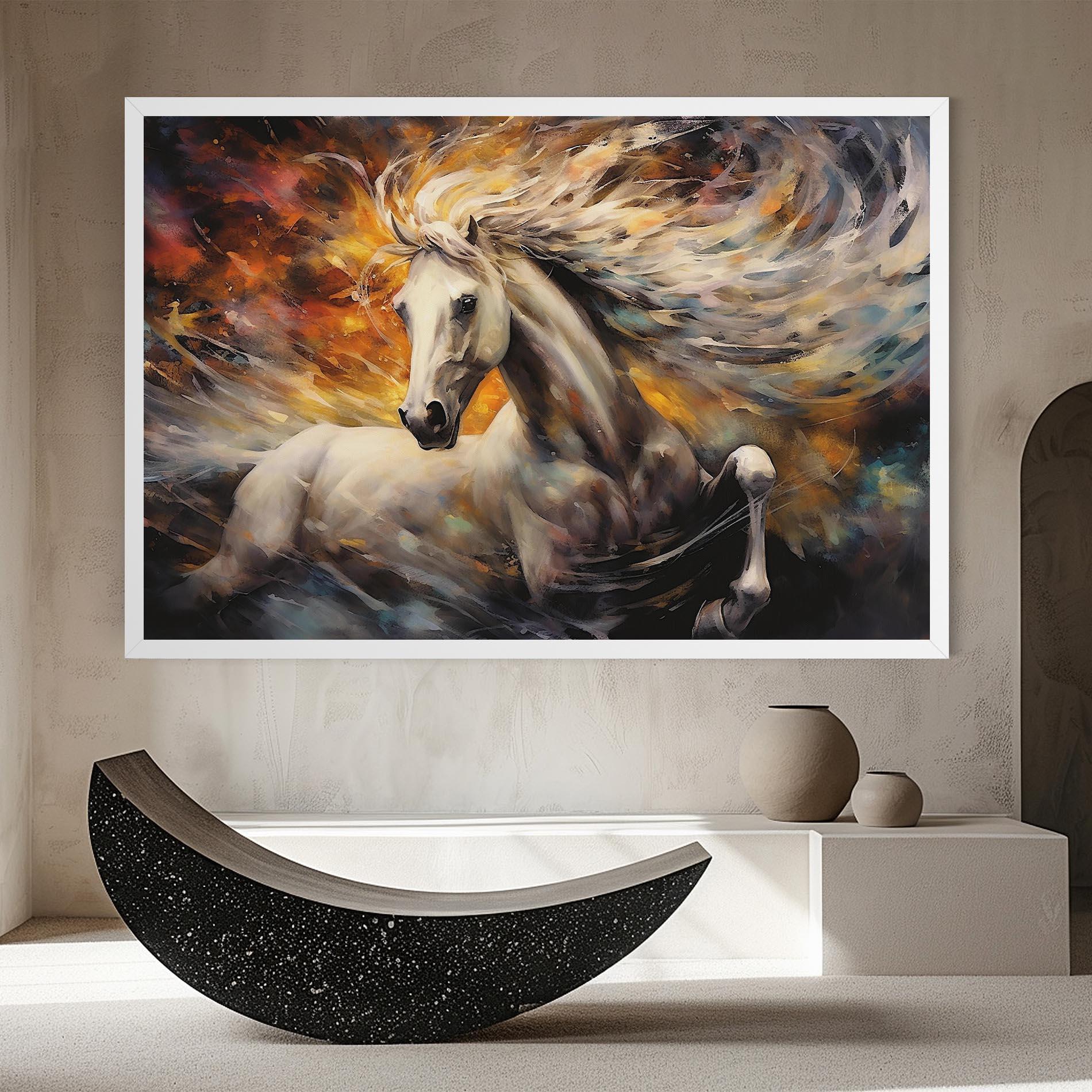 Vászonkép White Horse Painting mockup 8