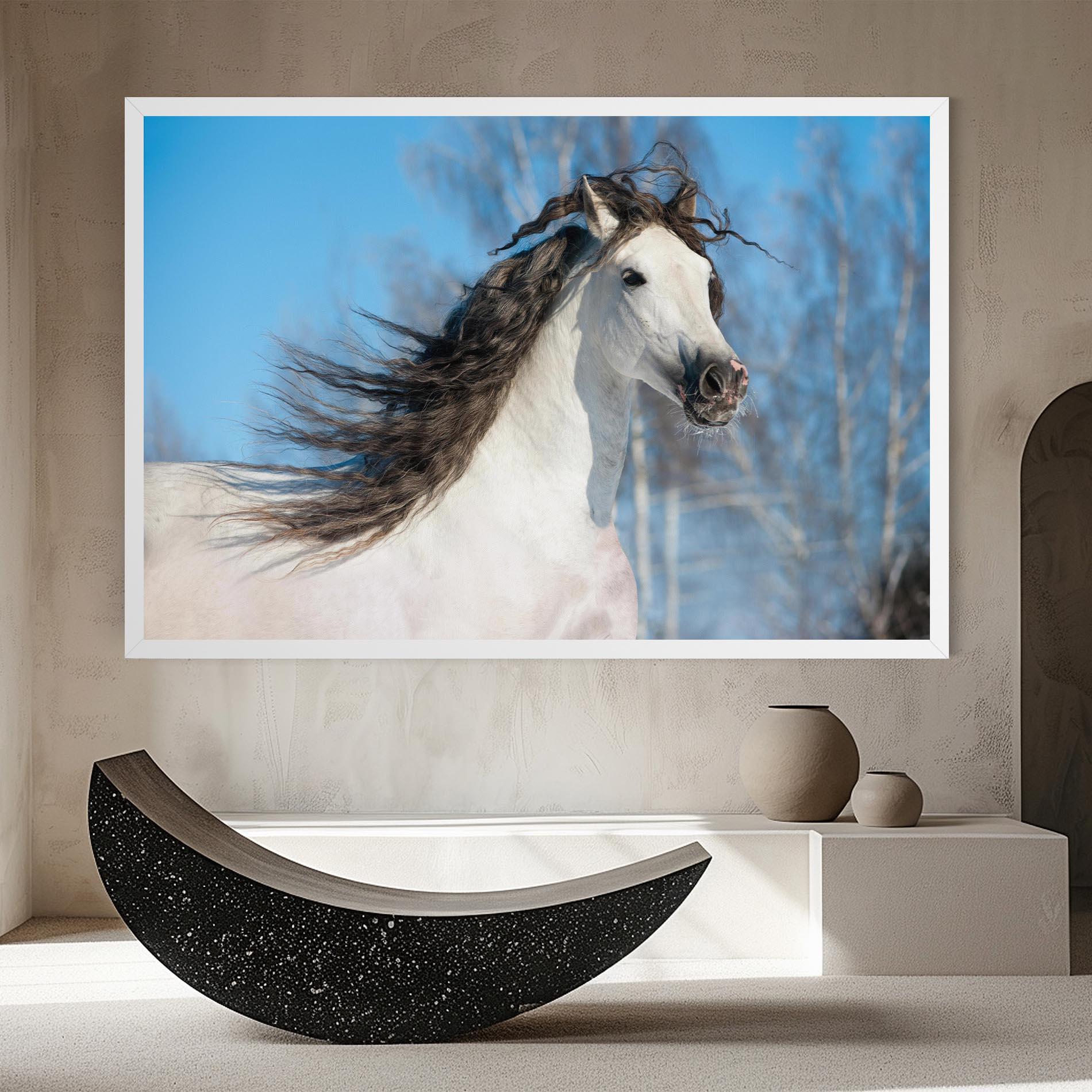 Vászonkép Wild Black Hair Horse mockup 8