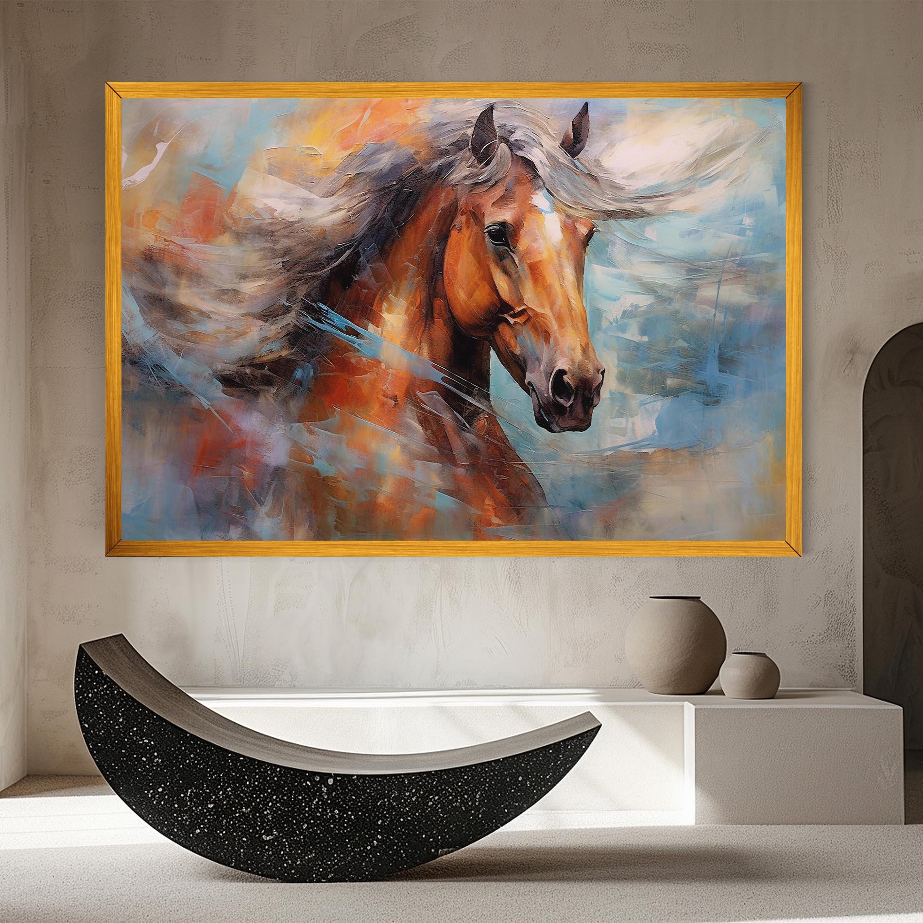 Vászonkép Beautiful Brown Horse mockup 8