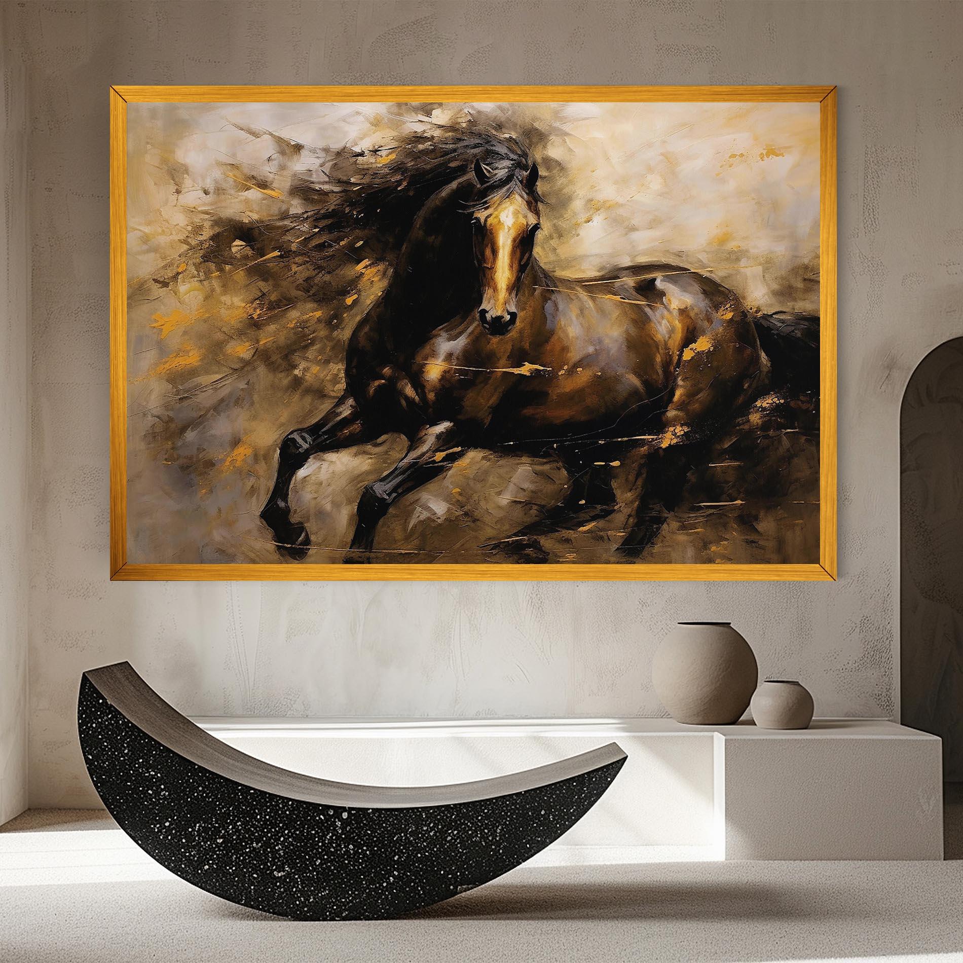 Vászonkép Gold Brown Horse mockup 8