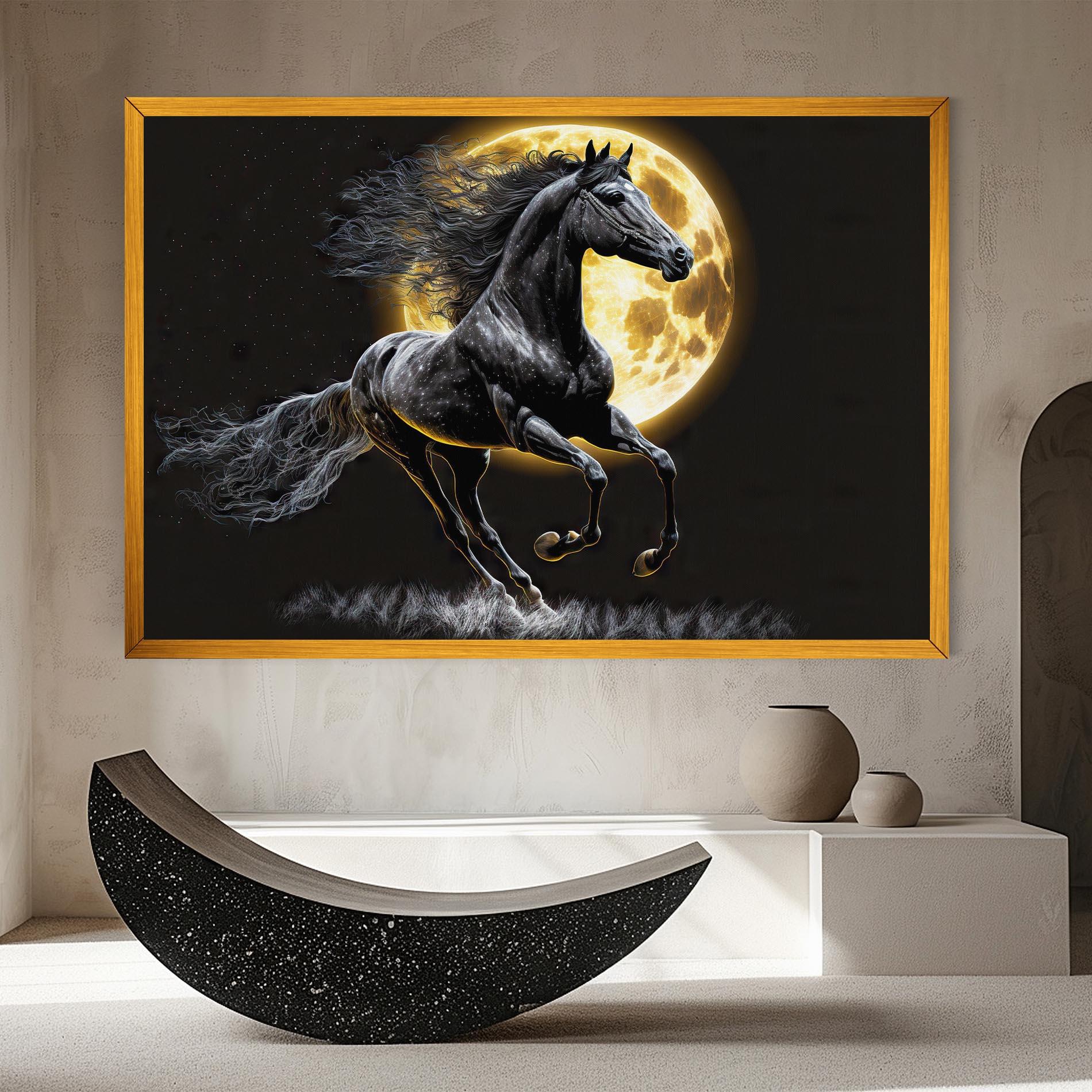 Vászonkép Gold Moon Horse mockup 8