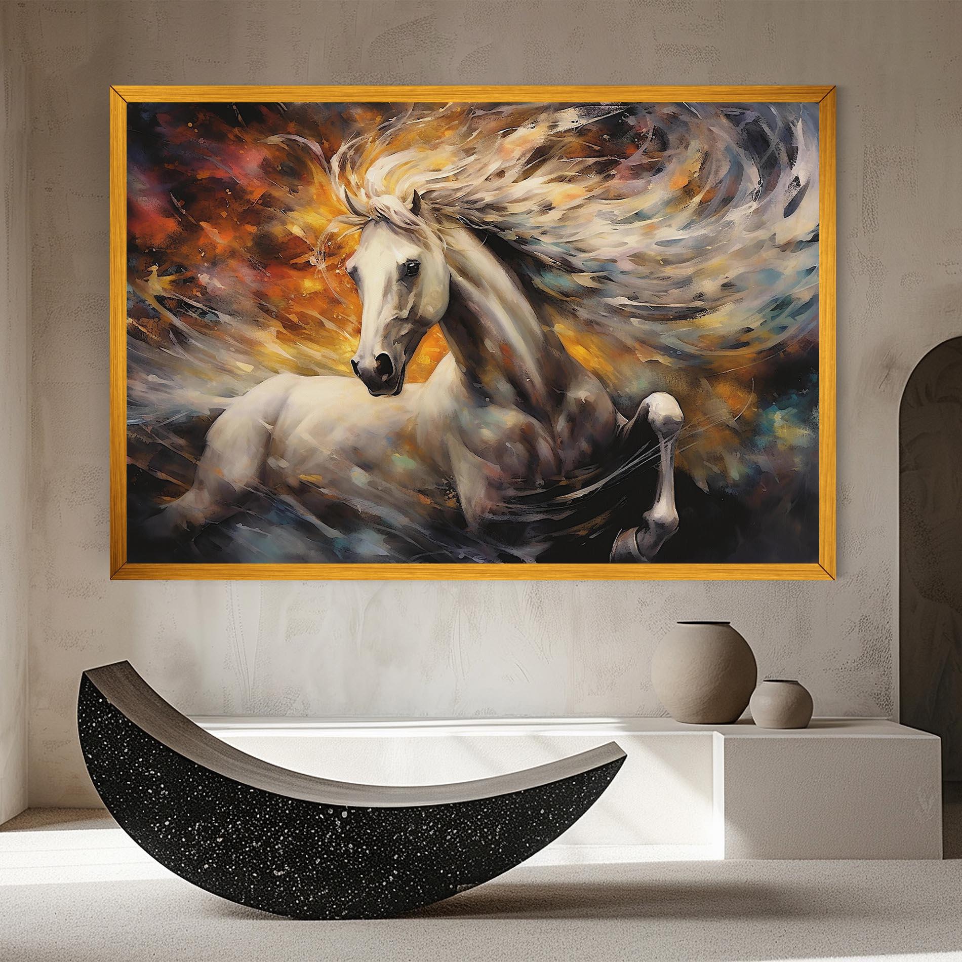 Vászonkép White Horse Painting mockup 8