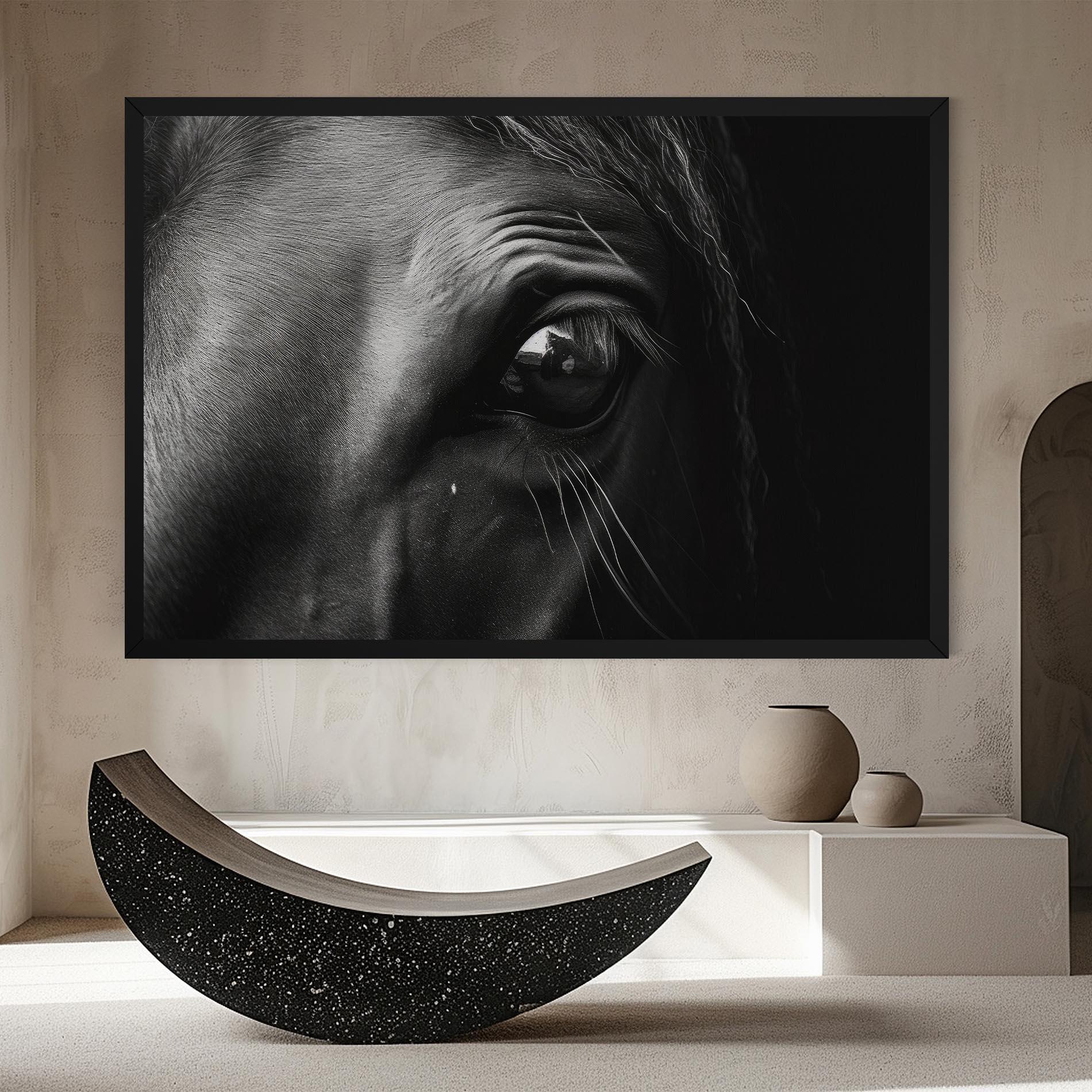 Vászonkép Black Horse Eye mockup 8