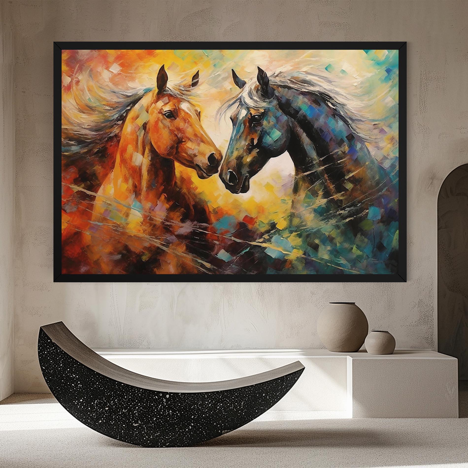 Vászonkép Brown Black Horses mockup 8