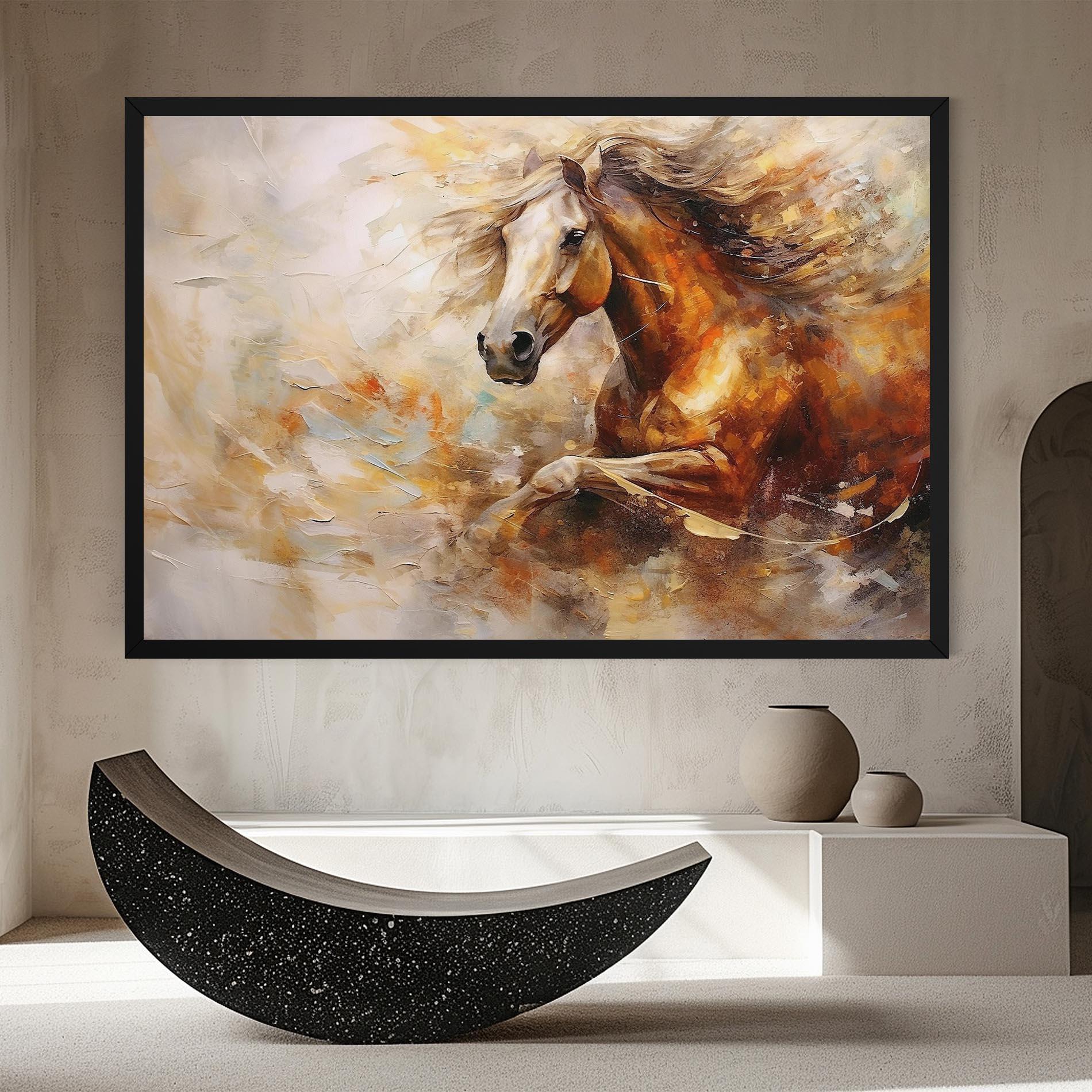 Vászonkép Brown Horse Running mockup 8