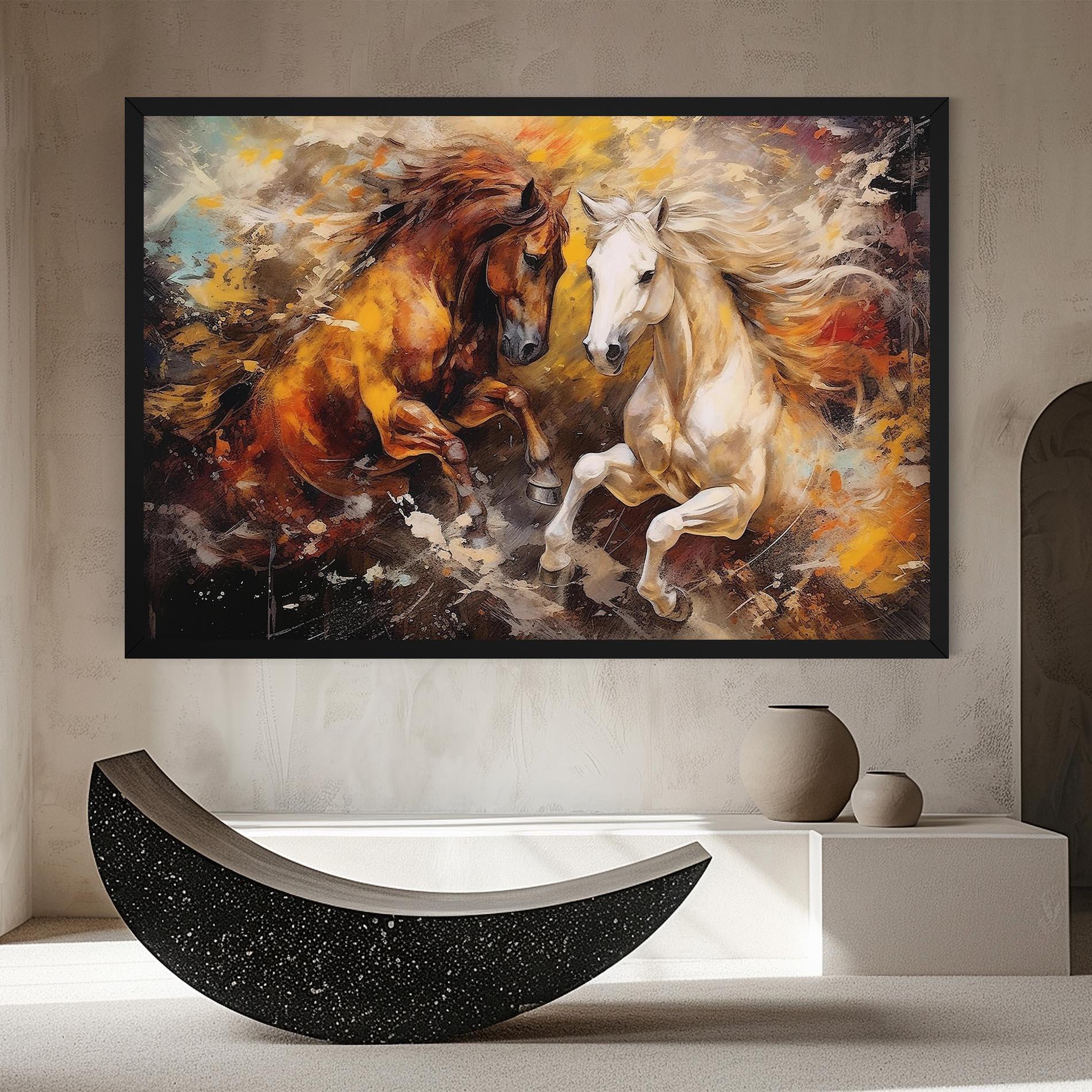 Vászonkép Brown White Horses mockup 8