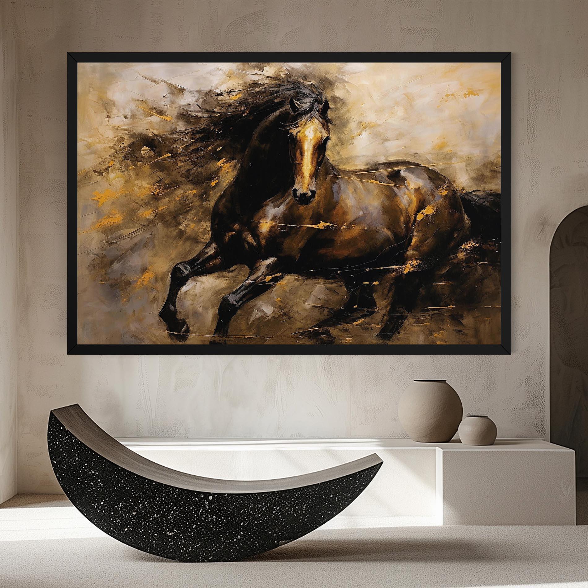 Vászonkép Gold Brown Horse mockup 8