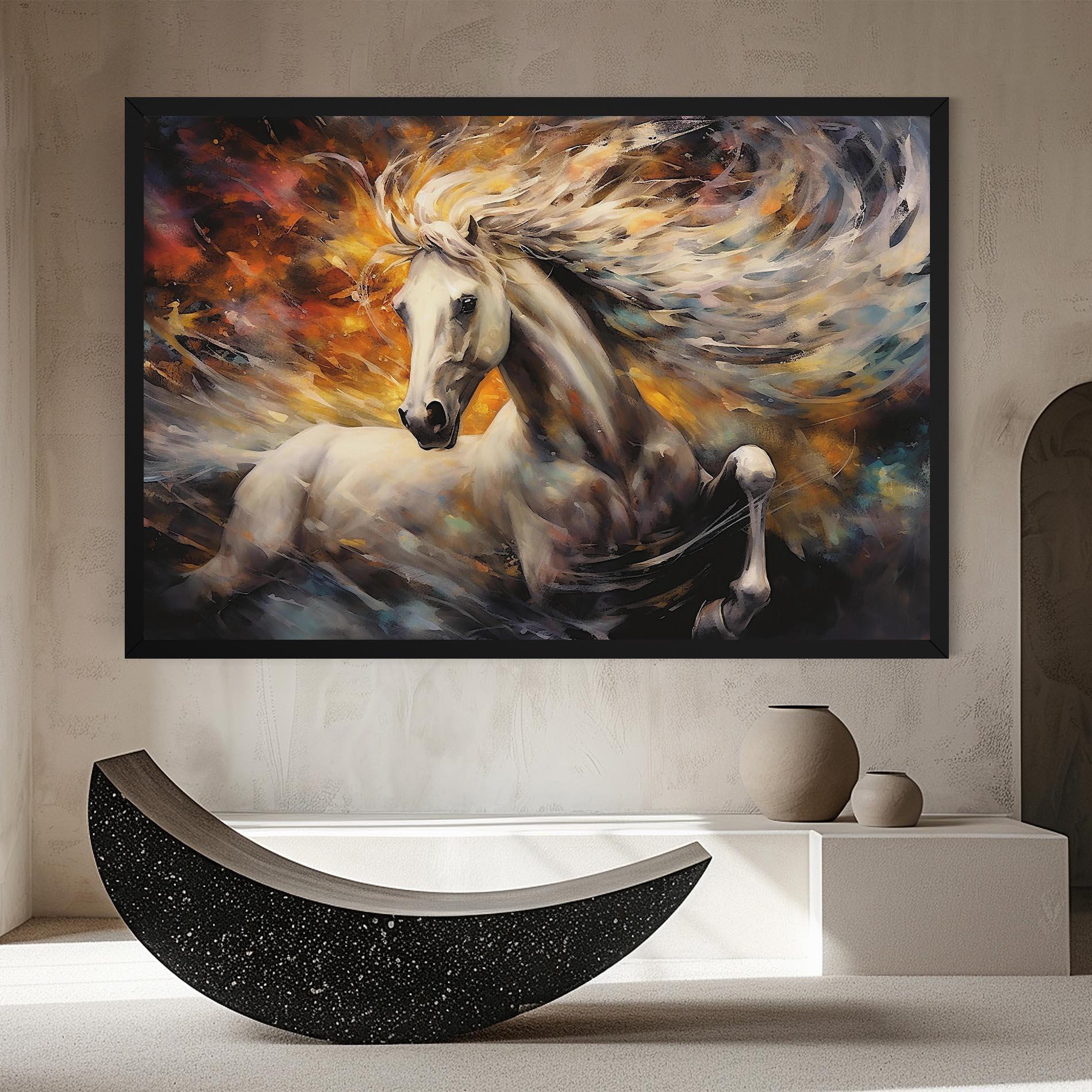 Vászonkép White Horse Painting mockup 8