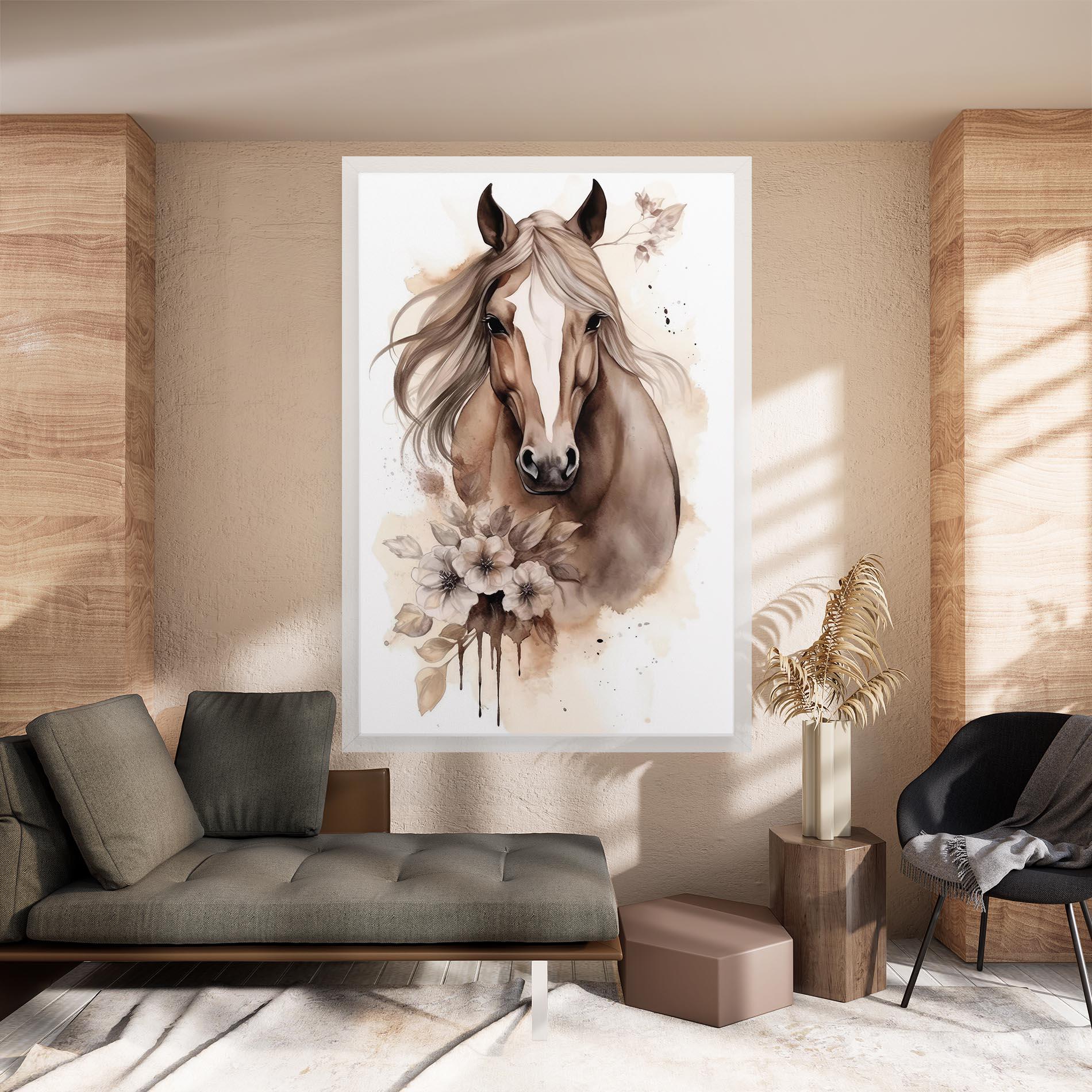 Vászonkép Flower Brown Horse mockup 8