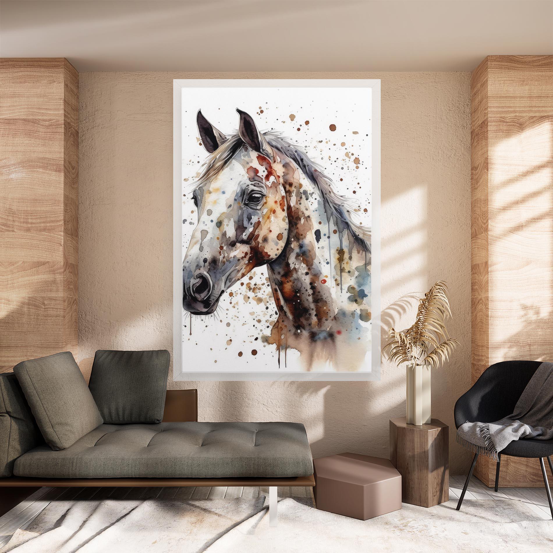 Vászonkép Watercolor Horse mockup 8