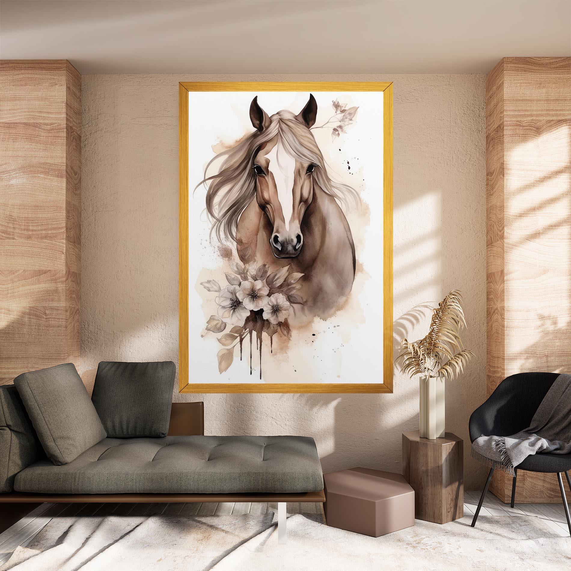 Vászonkép Flower Brown Horse mockup 8