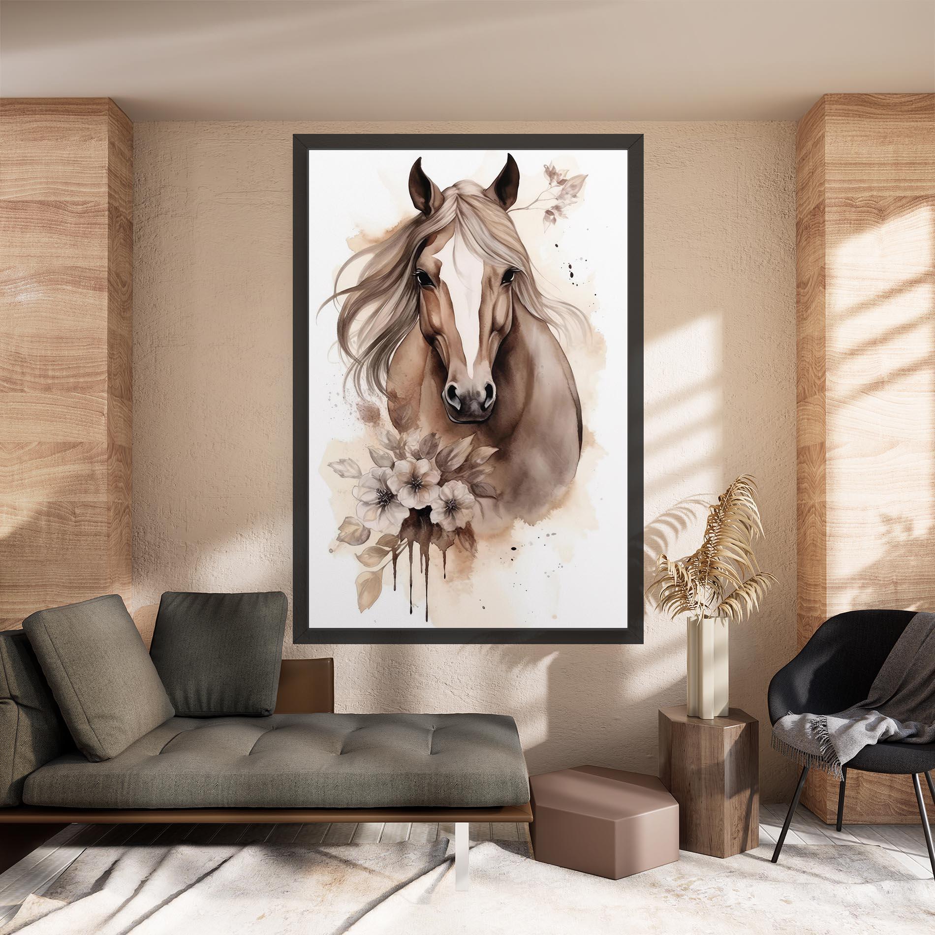 Vászonkép Flower Brown Horse mockup 8