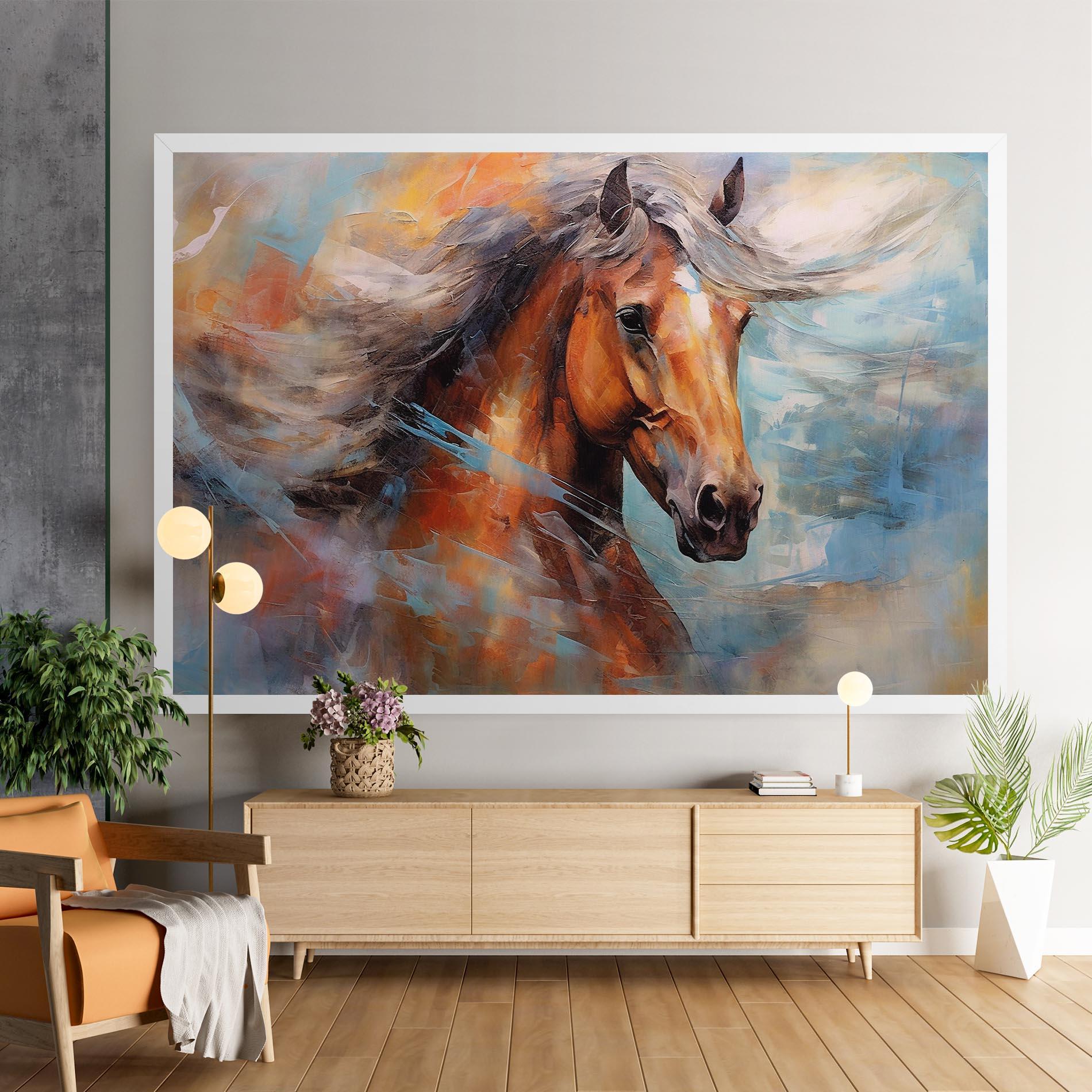Vászonkép Beautiful Brown Horse mockup 9