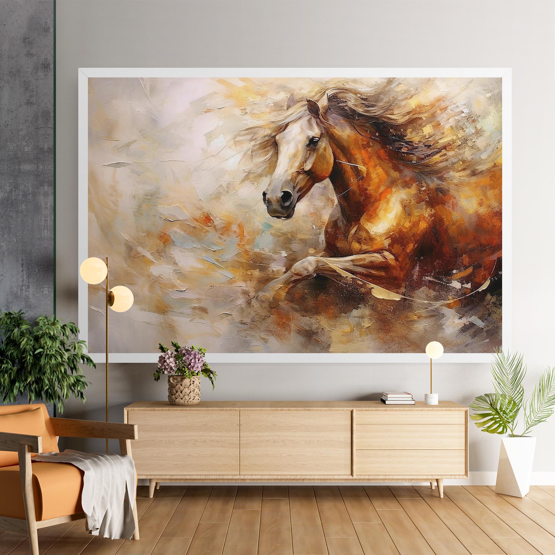 Vászonkép Brown Horse Running mockup 9