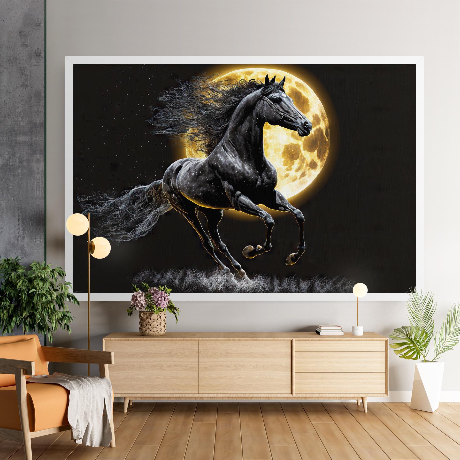 Vászonkép Gold Moon Horse mockup 9