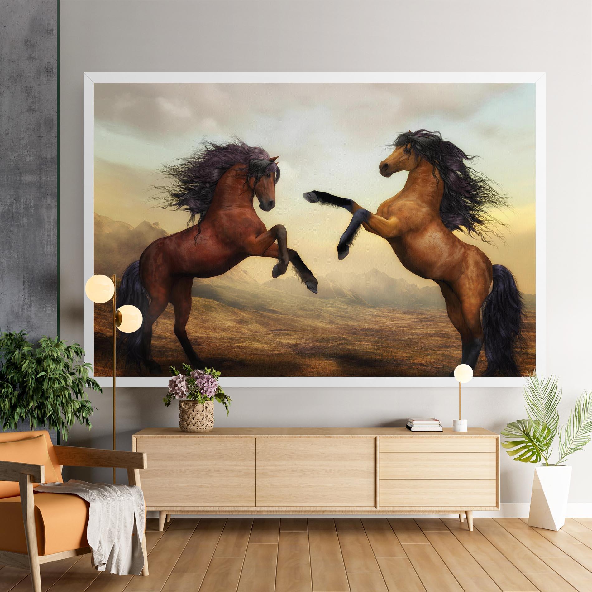 Vászonkép Two Horses mockup 9