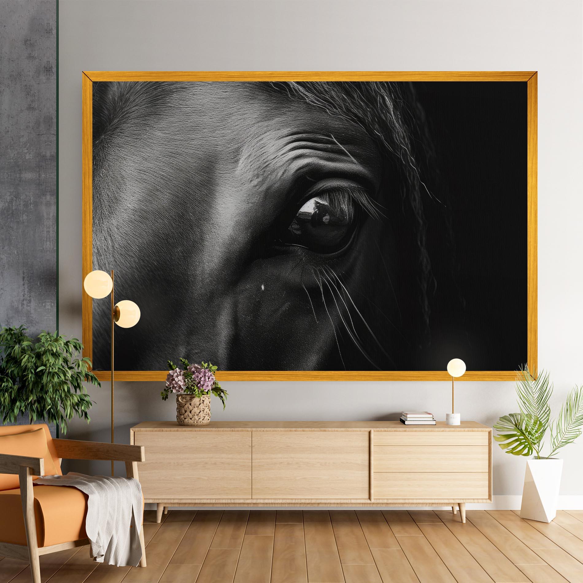 Vászonkép Black Horse Eye mockup 9