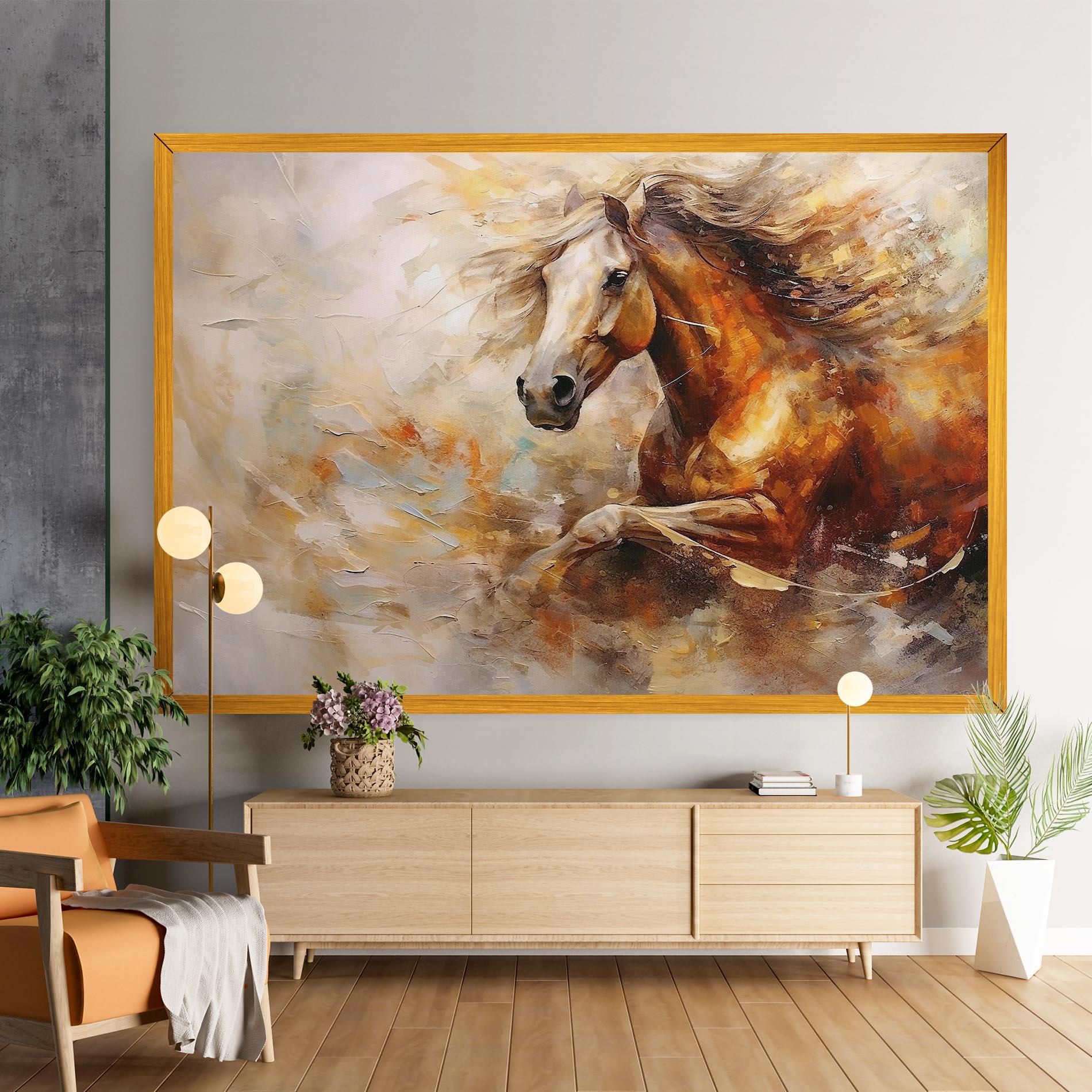 Vászonkép Brown Horse Running mockup 9