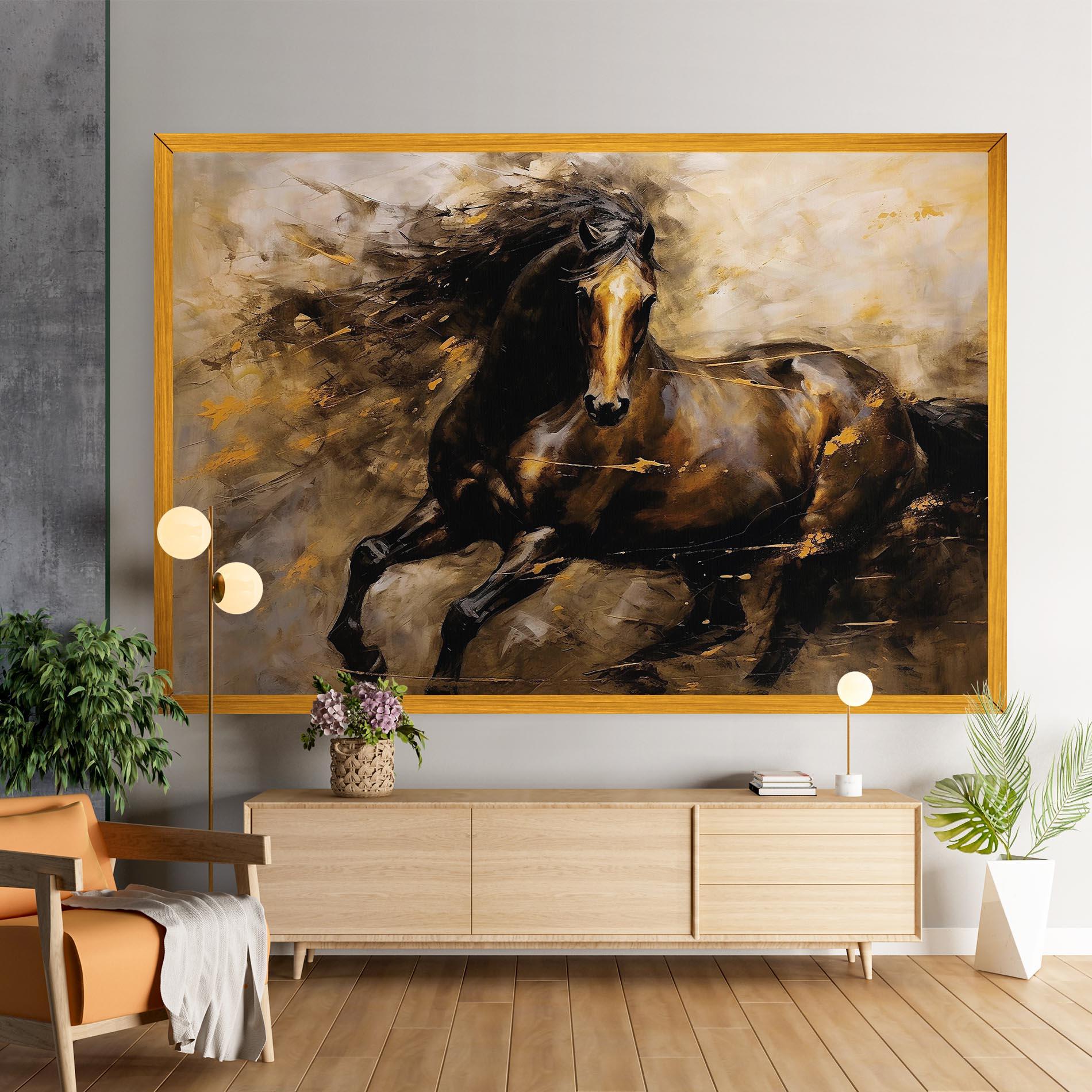 Vászonkép Gold Brown Horse mockup 9
