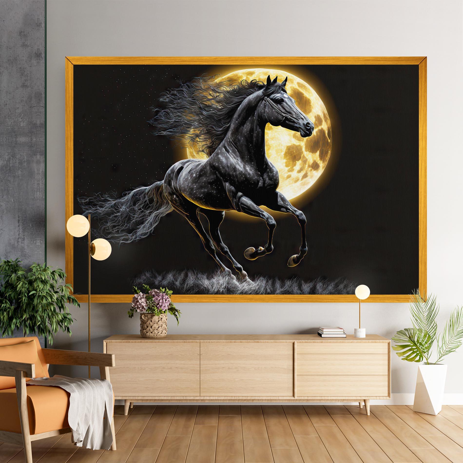 Vászonkép Gold Moon Horse mockup 9