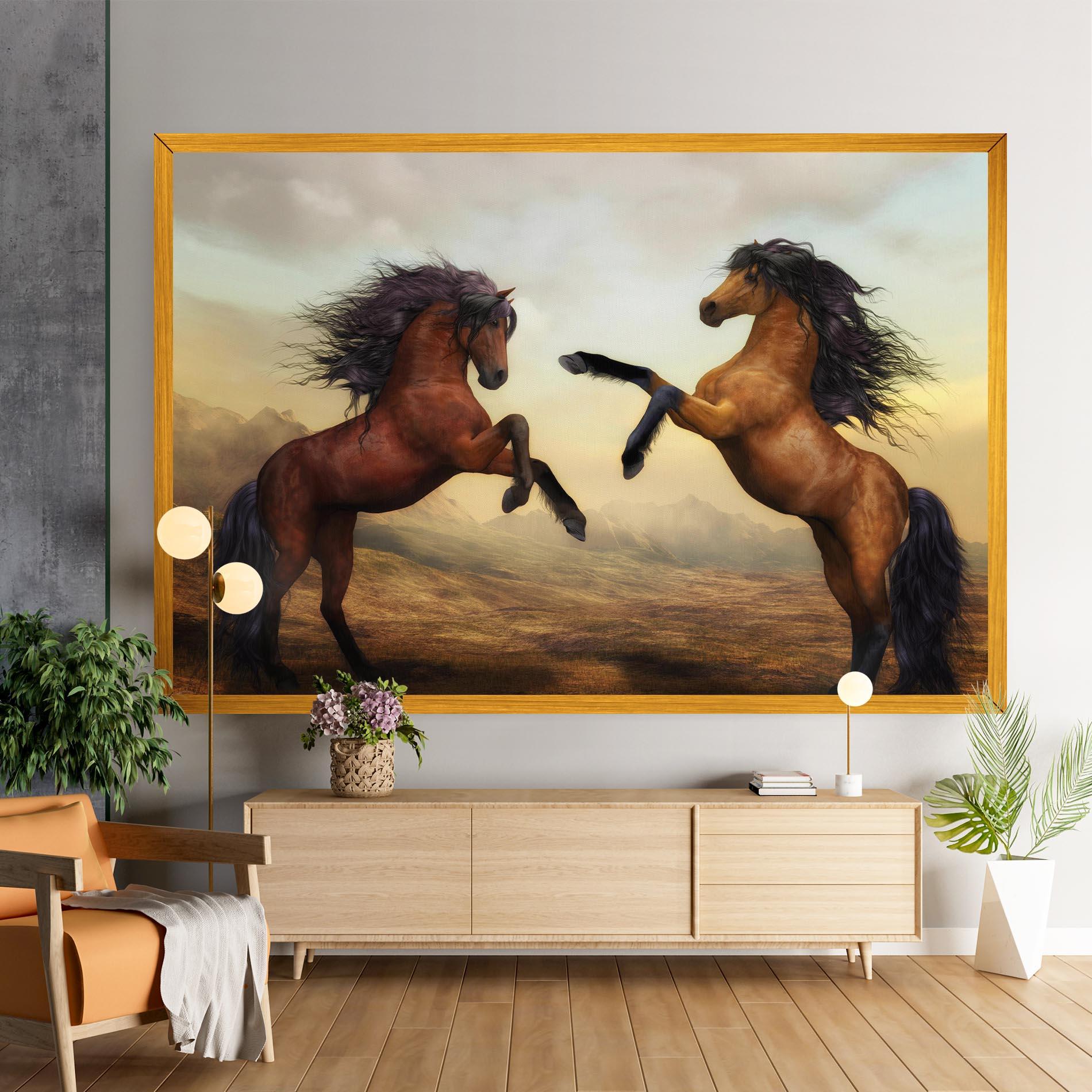 Vászonkép Two Horses mockup 9