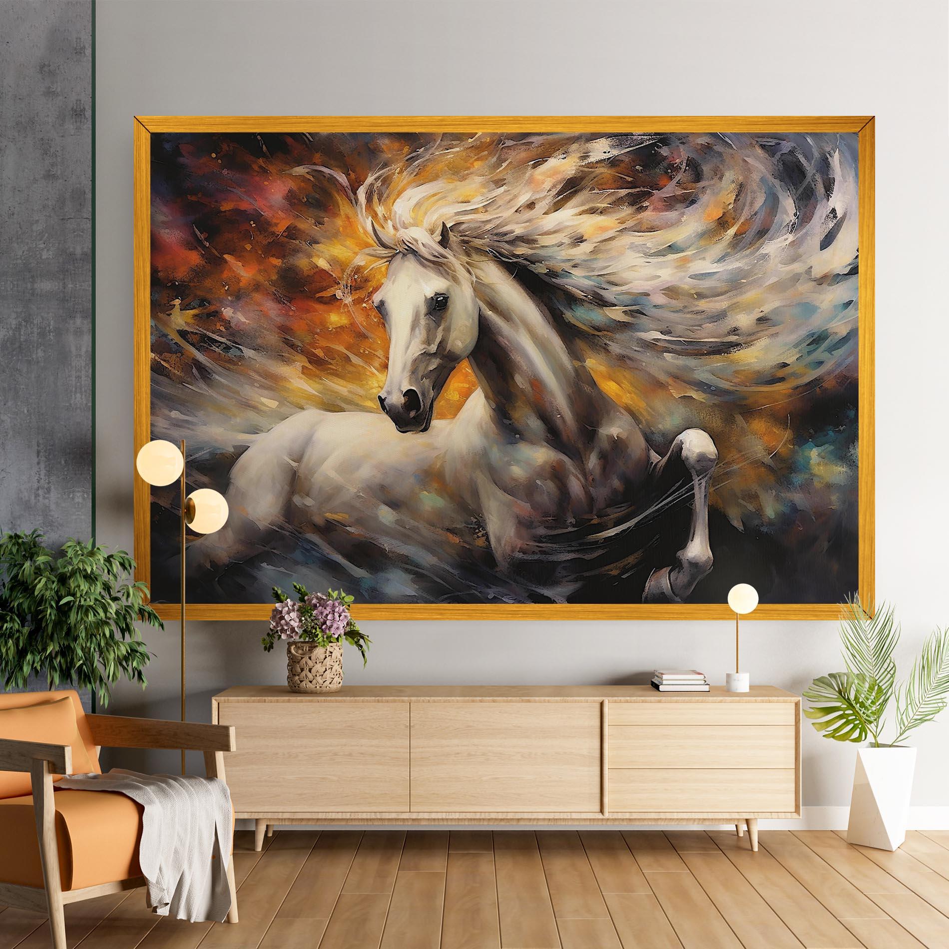 Vászonkép White Horse Painting mockup 9