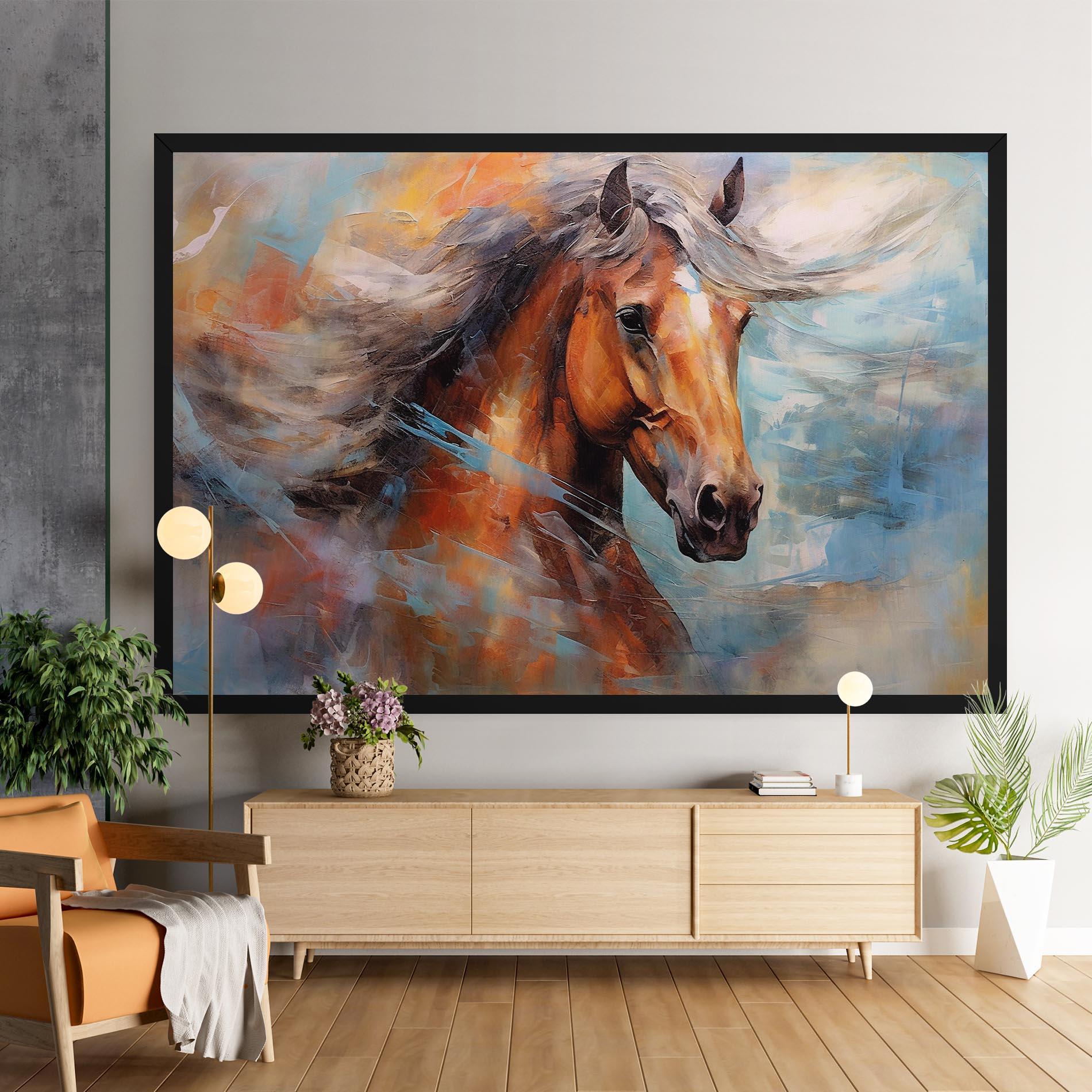 Vászonkép Beautiful Brown Horse mockup 9